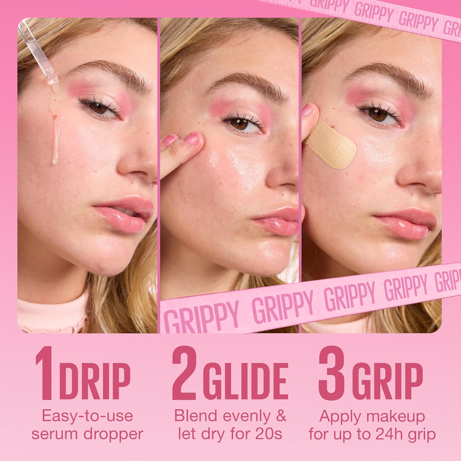 Maybelline Grippy Serum Primer, Hydrating Makeup Primer with 2% Niacinamide For Up To 24HR Make Up Wear, Clear, 1 Count Halalzen