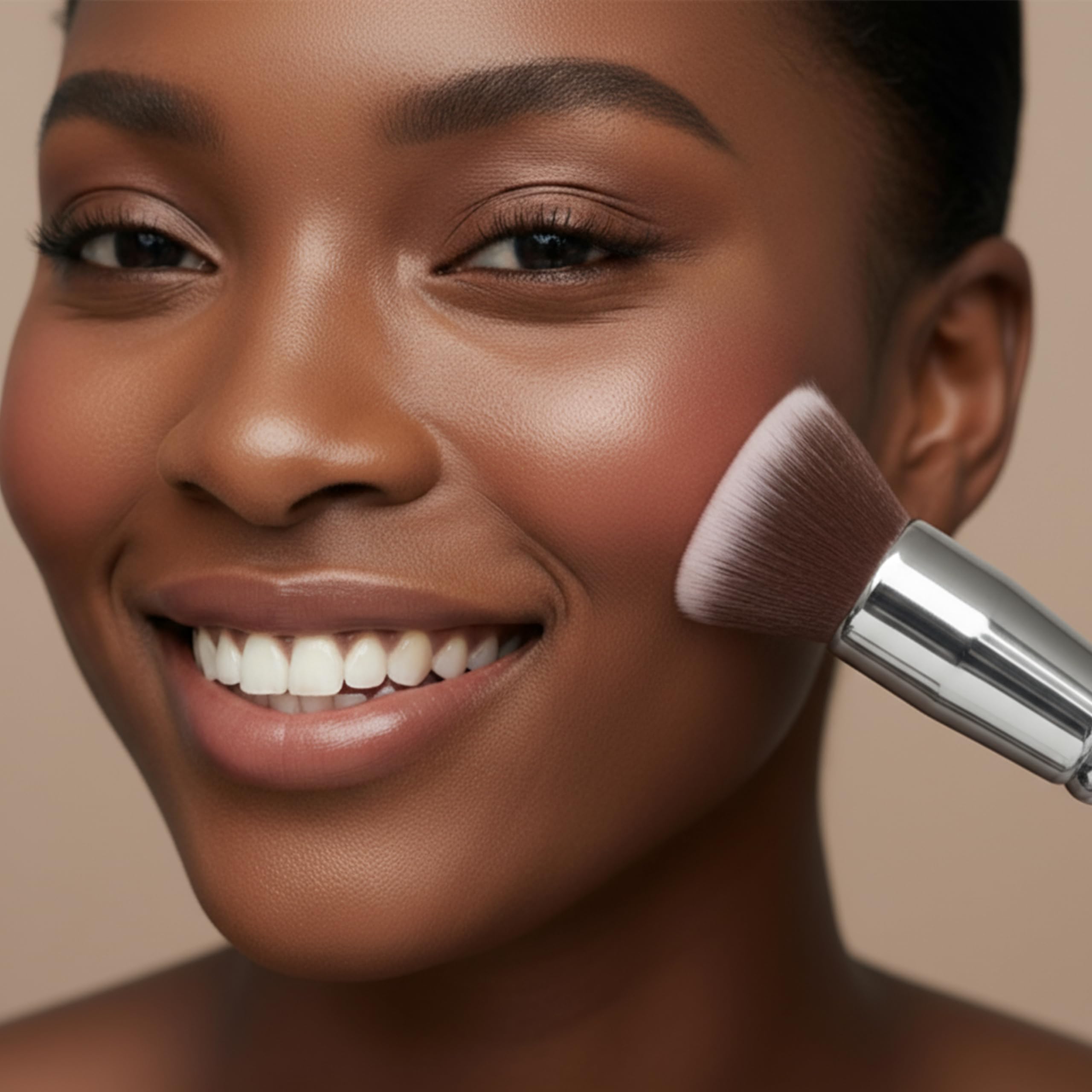 LAMORA Concealer Makeup Brush Under Eye - Angled Flat Top Kabuki Nose Contour Brush - Ideal for Concealing Blending Setting Buffing with Powder Liquid Cream Cosmetic - Small Makeup Foundation Brush Halalzen