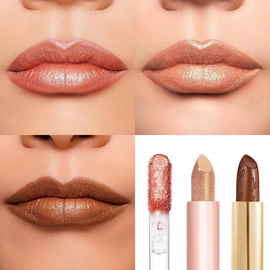 Oulac Metallic Diamond Shine Liquid Lip Gloss - Glitter Glossy for Lip & Eye, Long Lasting 24H + & Waterproof, Lightweight Lip Stain, 3D Metallic Finish, No Transfer, Vegan, 4.5ml,MD05 Loose Control Halalzen