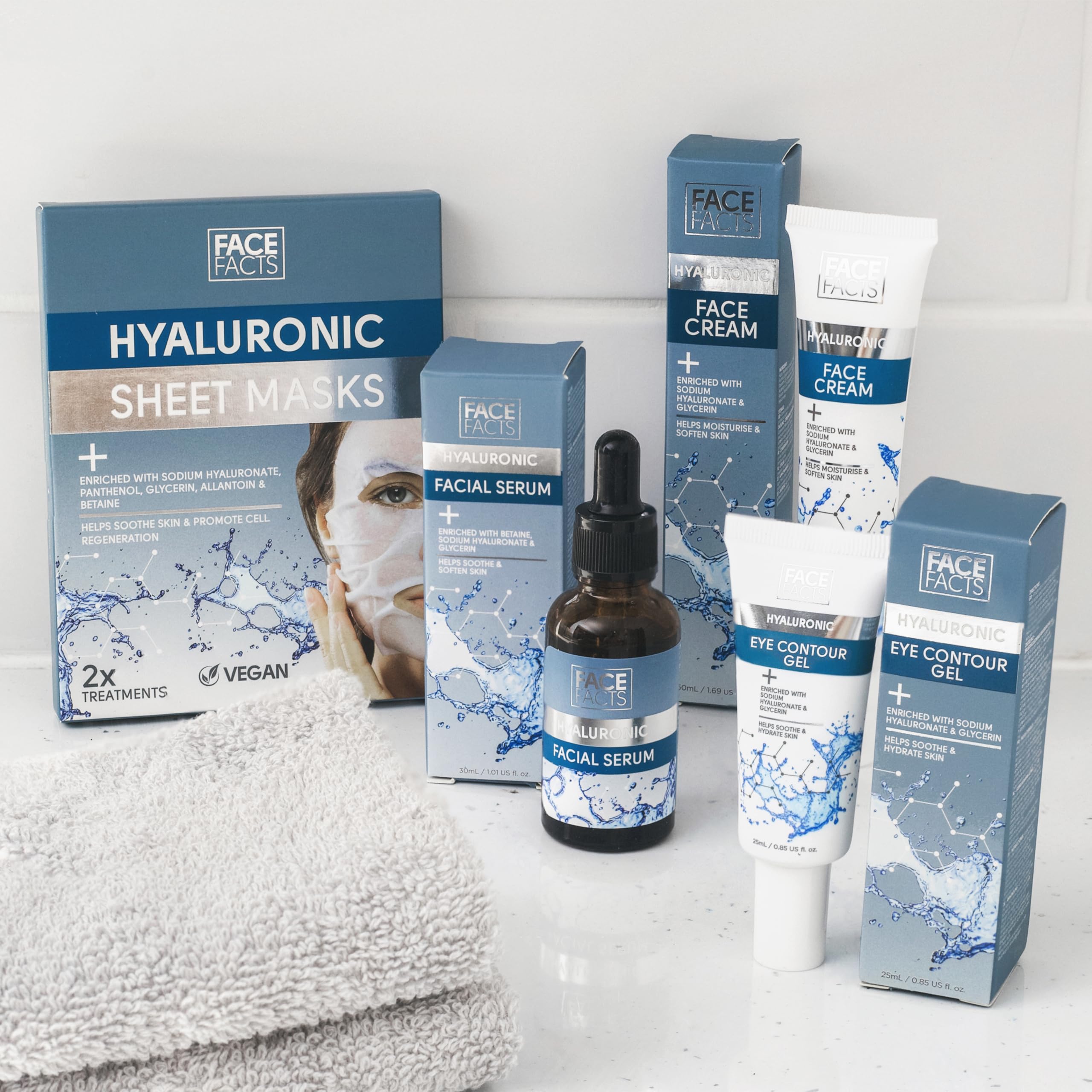 Face Facts Hyaluronic Facial Serum | Sodium Hyaluronate + Glycerin + Betaine | Smooth + Plump + Hydrate | 30ml