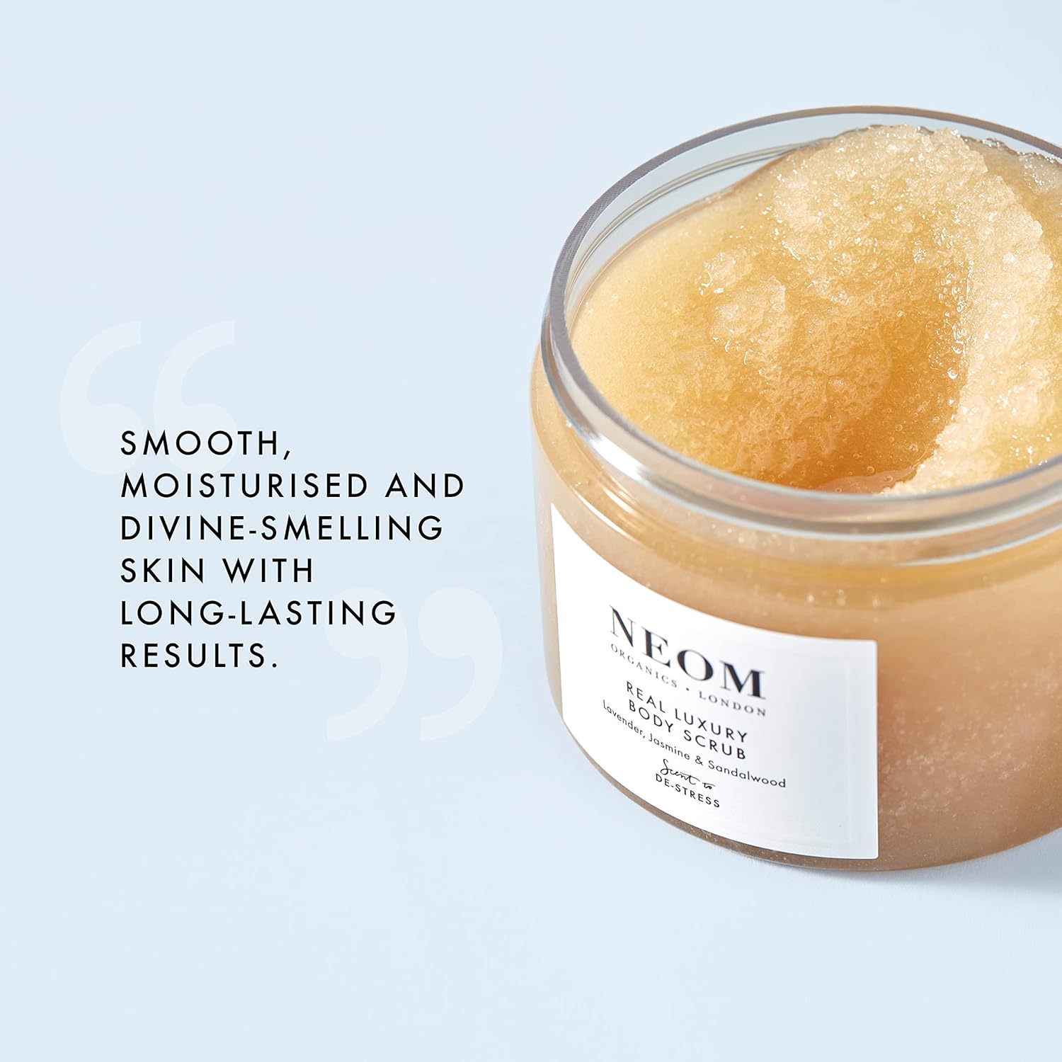 NEOM- Real Luxury Body Scrub | Luxury Body Scrub | Lavender & Sandalwood | 100% Natural Fragrance | Scent to De-Stress | Organic Vegan Hydrating Body Scrub