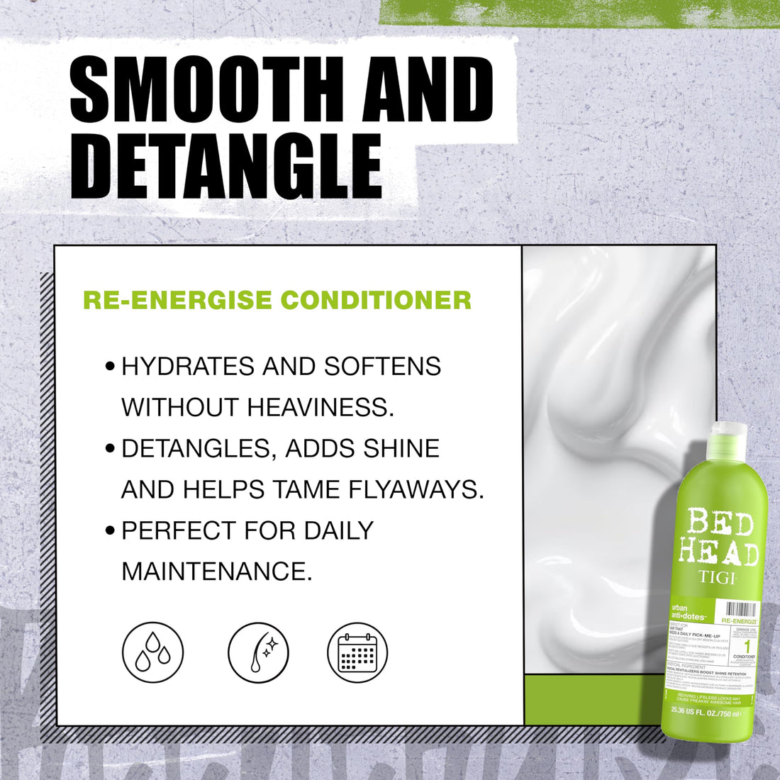 Bed Head by Tigi Urban Antidotes Re-Energise Daily Shampoo and Conditioner, 2 x 750ml