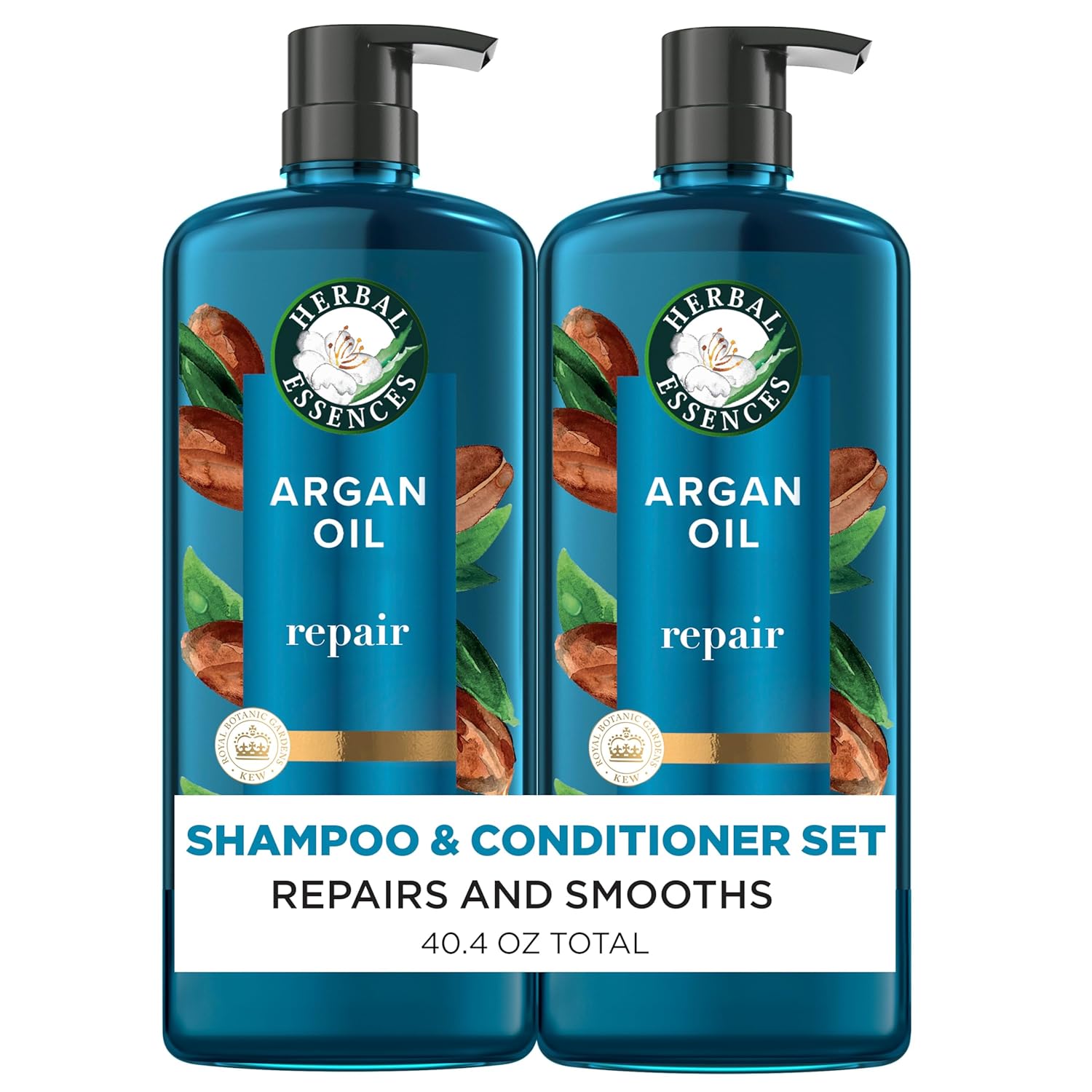 Herbal Essences Argan Oil Repair Shampoo & Conditioner Set, Moisturizes & Smoothes, Paraben-Free, Color-Safe, pH-Balanced, Citrus Scent, 20.2 Fl Oz, 2-Pack Halalzen