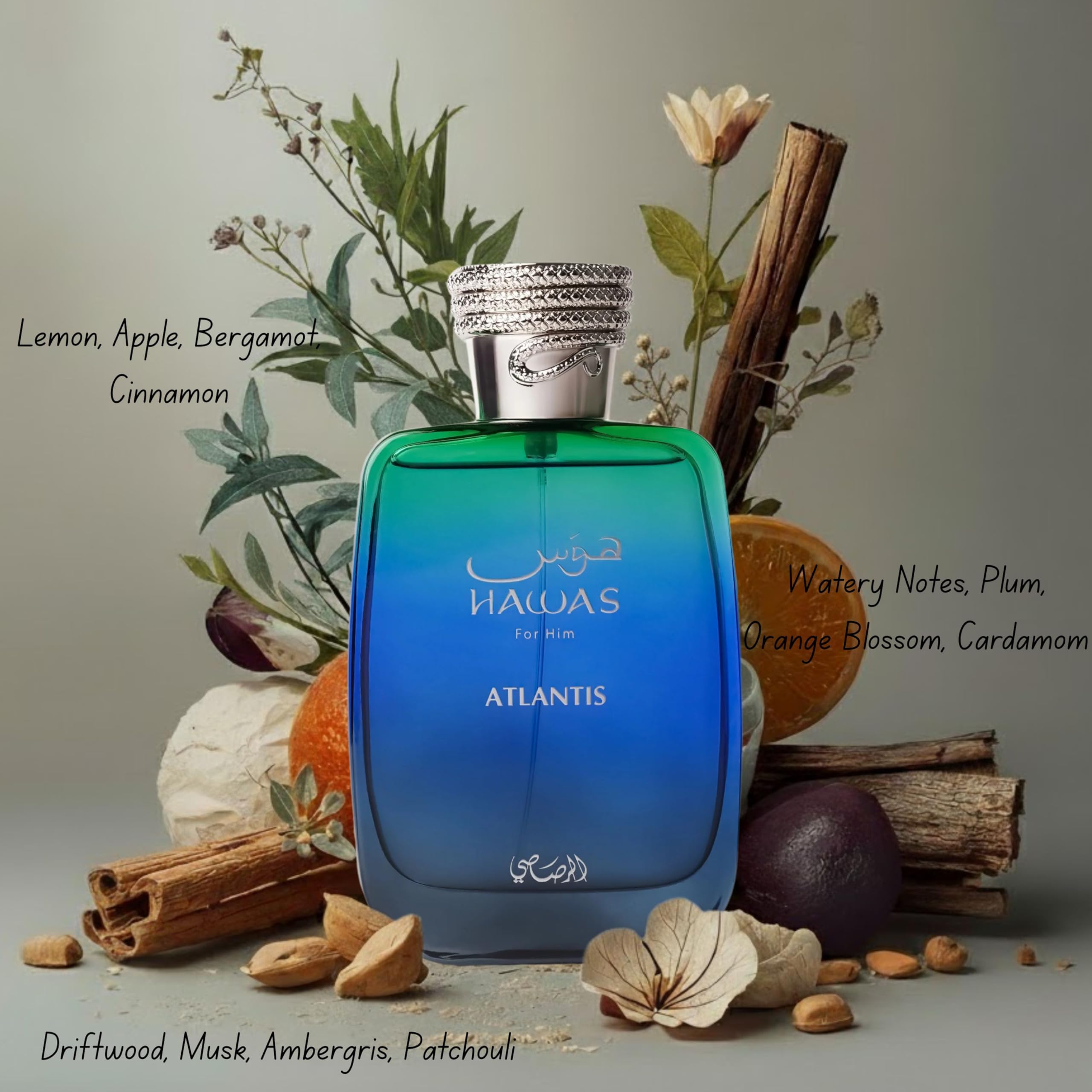 RASASI Hawas For Men Eau De Parfum Spray 100ML (3.4 Oz) - Long Lasting Arabian Perfume, Premium Perfume Men, Ideal for Special Occasions & Daily Elegance, A Bold and Captivating Fragrance