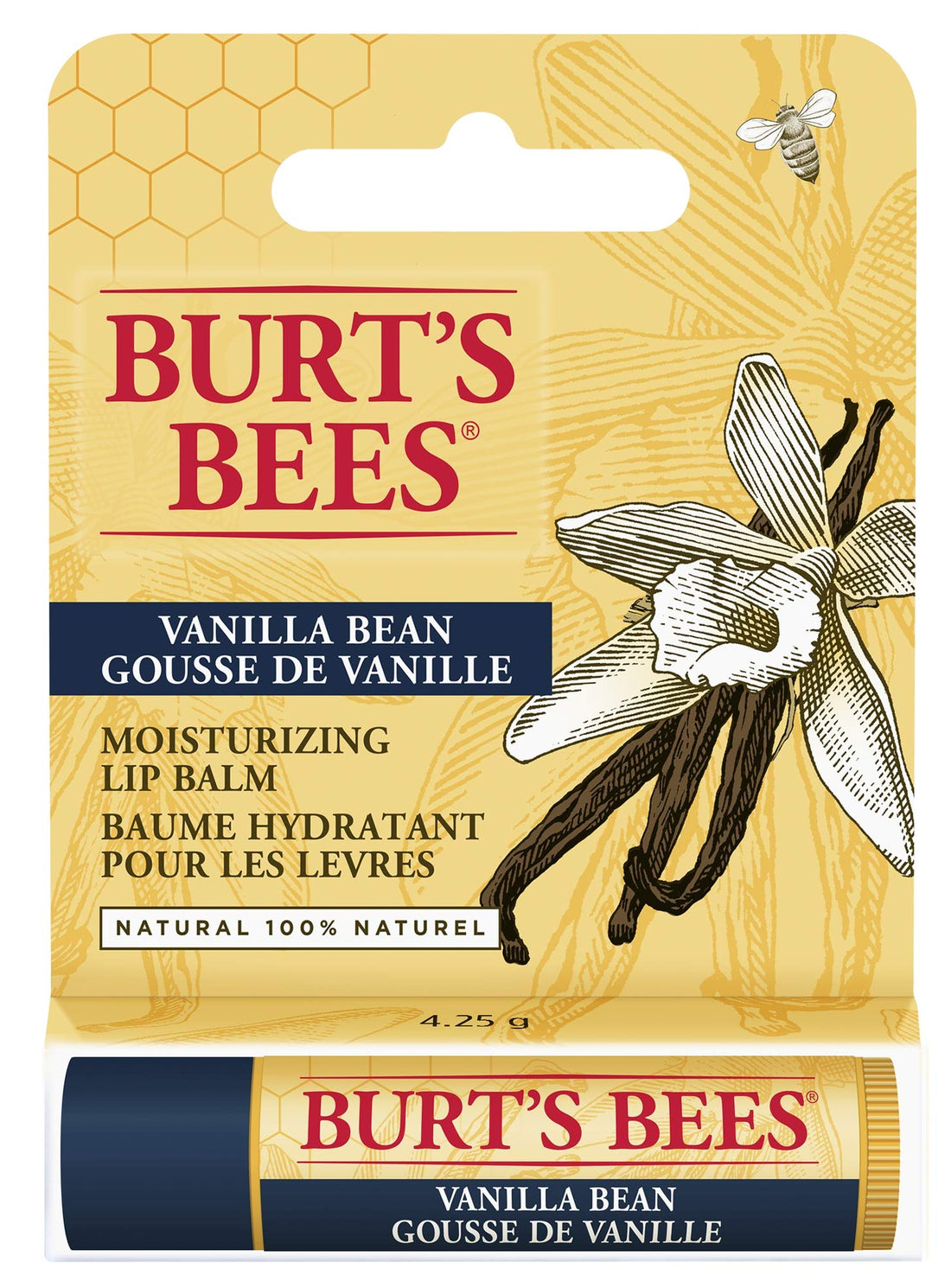 Burt's Bees Lip Balm Pomegranate, Moisturising Lip Balm With Beeswax & Vitamin E, 100% Natural Origin, 4.25g Halalzen