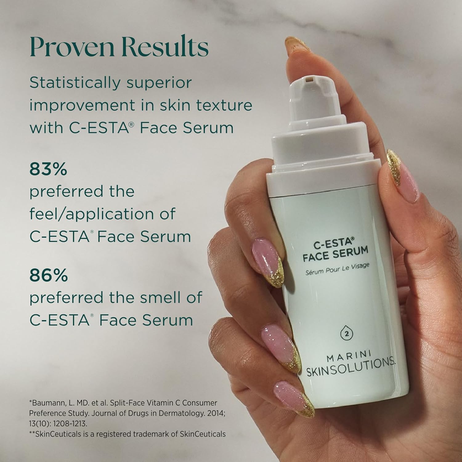 Marini SkinSolutions C-ESTA Face Serum - Lifts, Firms & Protects with Vitamin C, DMAE & Hyaluronic Acid - All Skin Types - Made in the USA - 1 fl oz Halalzen