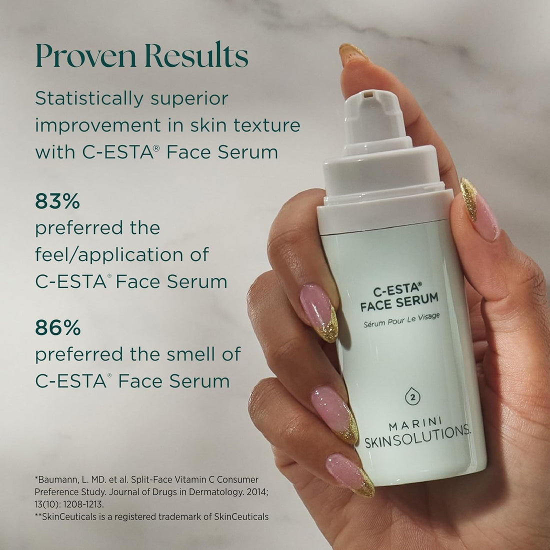 Marini SkinSolutions C-ESTA Face Serum - Lifts, Firms & Protects with Vitamin C, DMAE & Hyaluronic Acid - All Skin Types - Made in the USA - 1 fl oz Halalzen