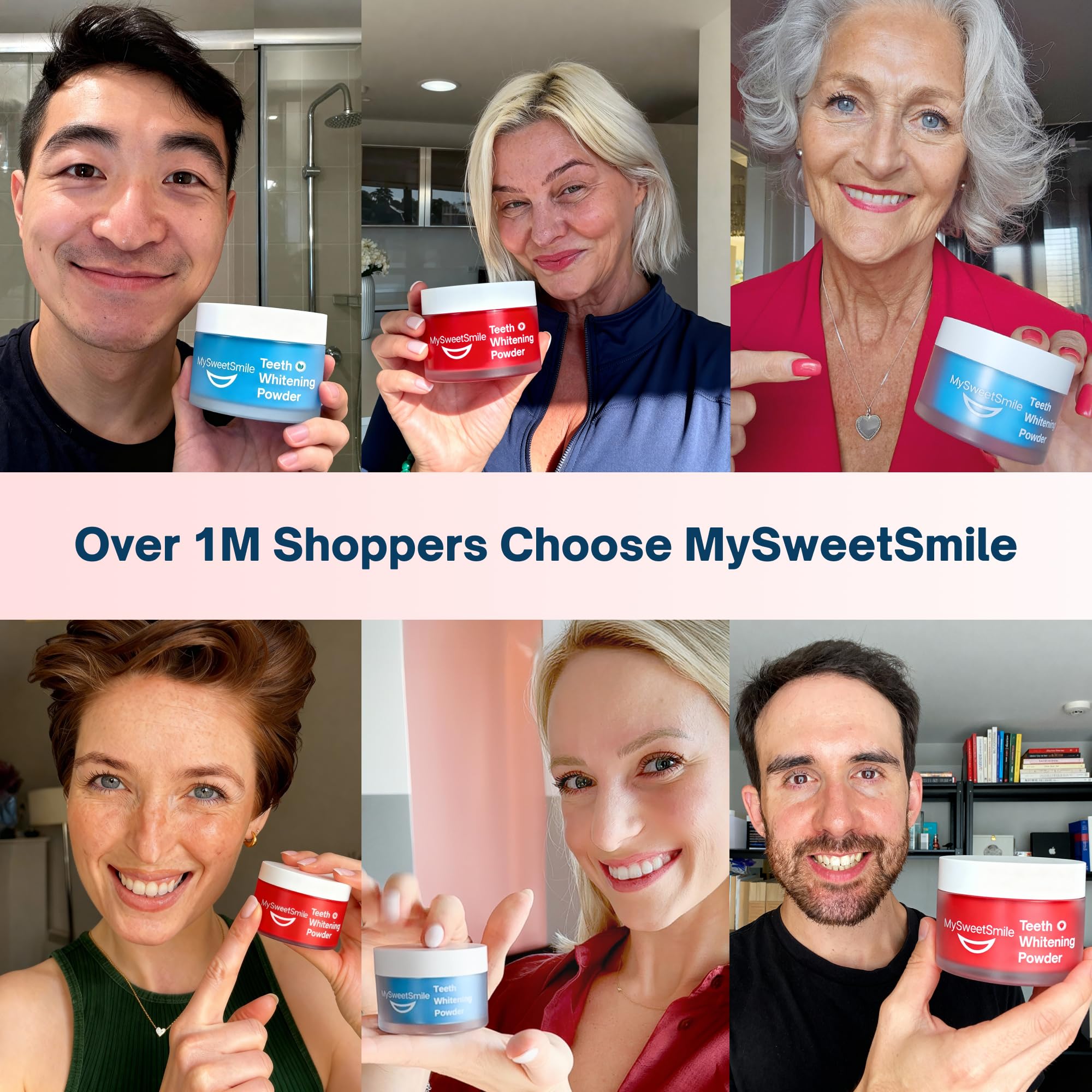 MySweetSmile Teeth Whitening Powder – 6 Month Supply – Removes Years of Coffee, Tea, Smoking & Ageing Stains – Dentist-Approved & Enamel-Safe – IndyBest Award-Winning Whitener – Fresh Mint Flavour