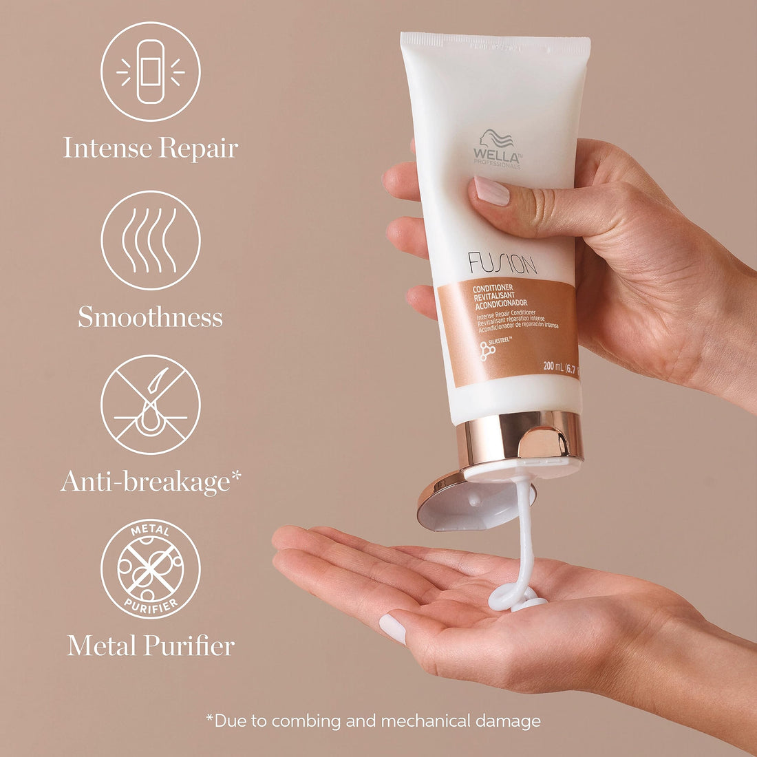 Wella Professionals Fusion Intense Repair Conditioner - Intense Repair & Smoothening Conditioner for Dry & Damaged Hair - Boost Shine & Protect Hair Against Breakage Halalzen