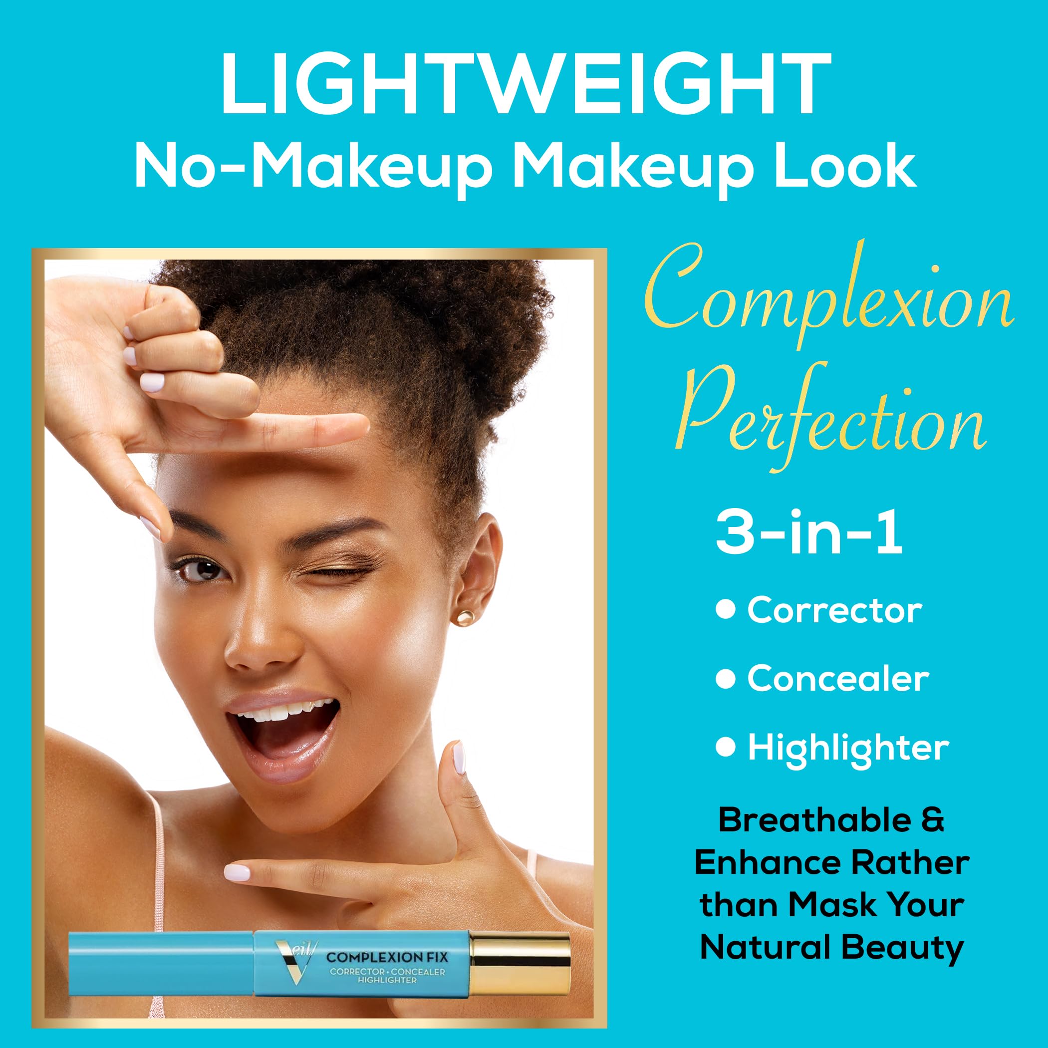 Complexion Fix Concealer - Hydrating Liquid Concealer for Under Eyes & Dark Circles - Infused with Hyaluronic Acid - Contour, Highlight, Correct - Anti-Aging, Vegan, Lightweight (3N Medium Neutral) Halalzen