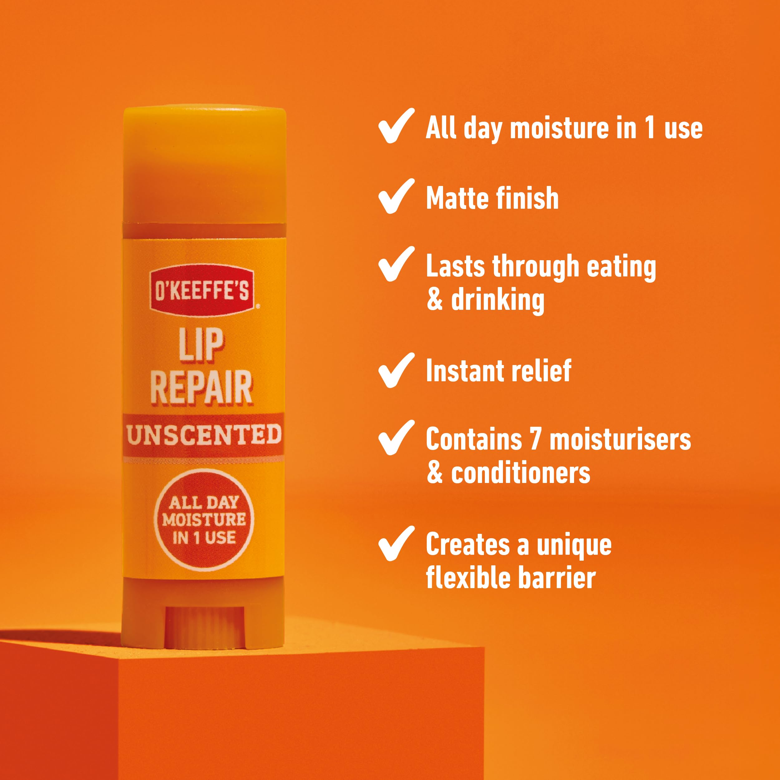 O'Keeffe's Lip Repair Unscented Lip Balm, 4.2g – For Extremely Dry, Cracked Lips | All-Day Moisture with 7 Moisturising Ingredients Halalzen