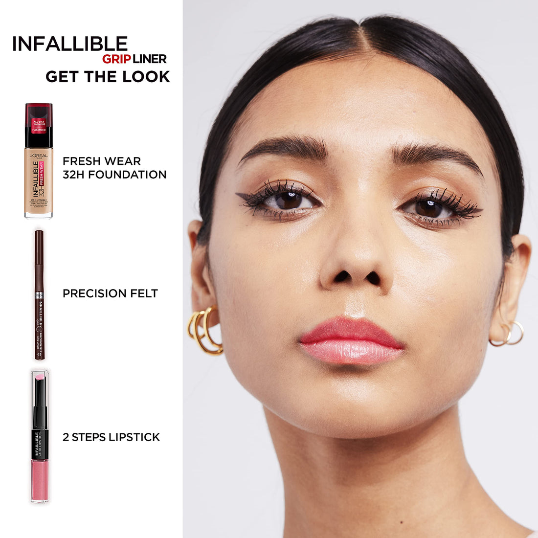 L'Oréal Paris Infallible Precision Felt Eyeliner with 0.4mm Ultra-Fine Tip for Intense Colour Pay-Off, 27H Longwear Waterproof and Rub-Proof Formula, Eyeliner Black Halalzen