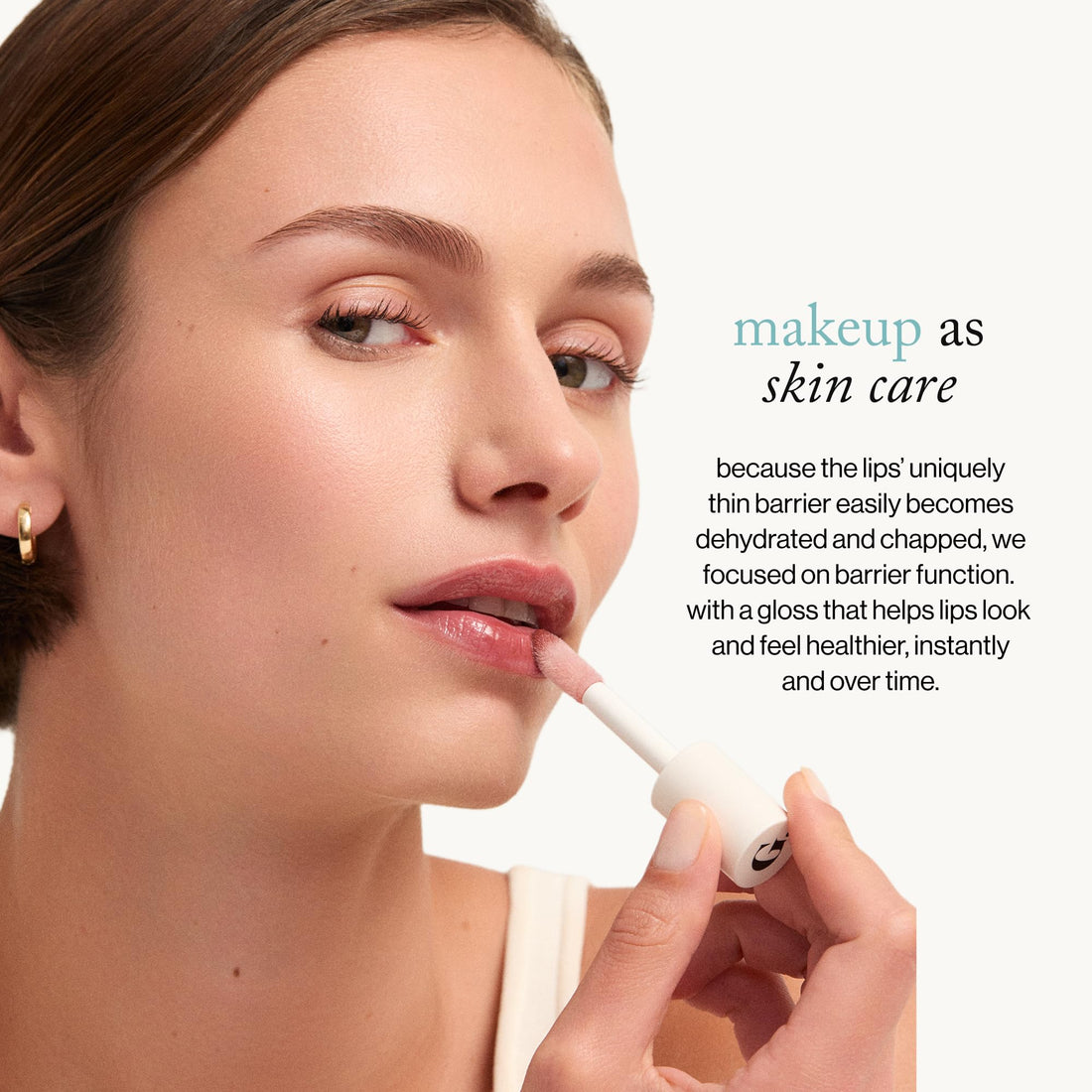 goop Beauty Hydra-Barrier Gel Gloss | Hydrating Lip Gloss to Moisturize & Plump Lips | Hyaluronic Acid & Vitamin E | Glaze - Palest Clear Pink | 0.13 oz