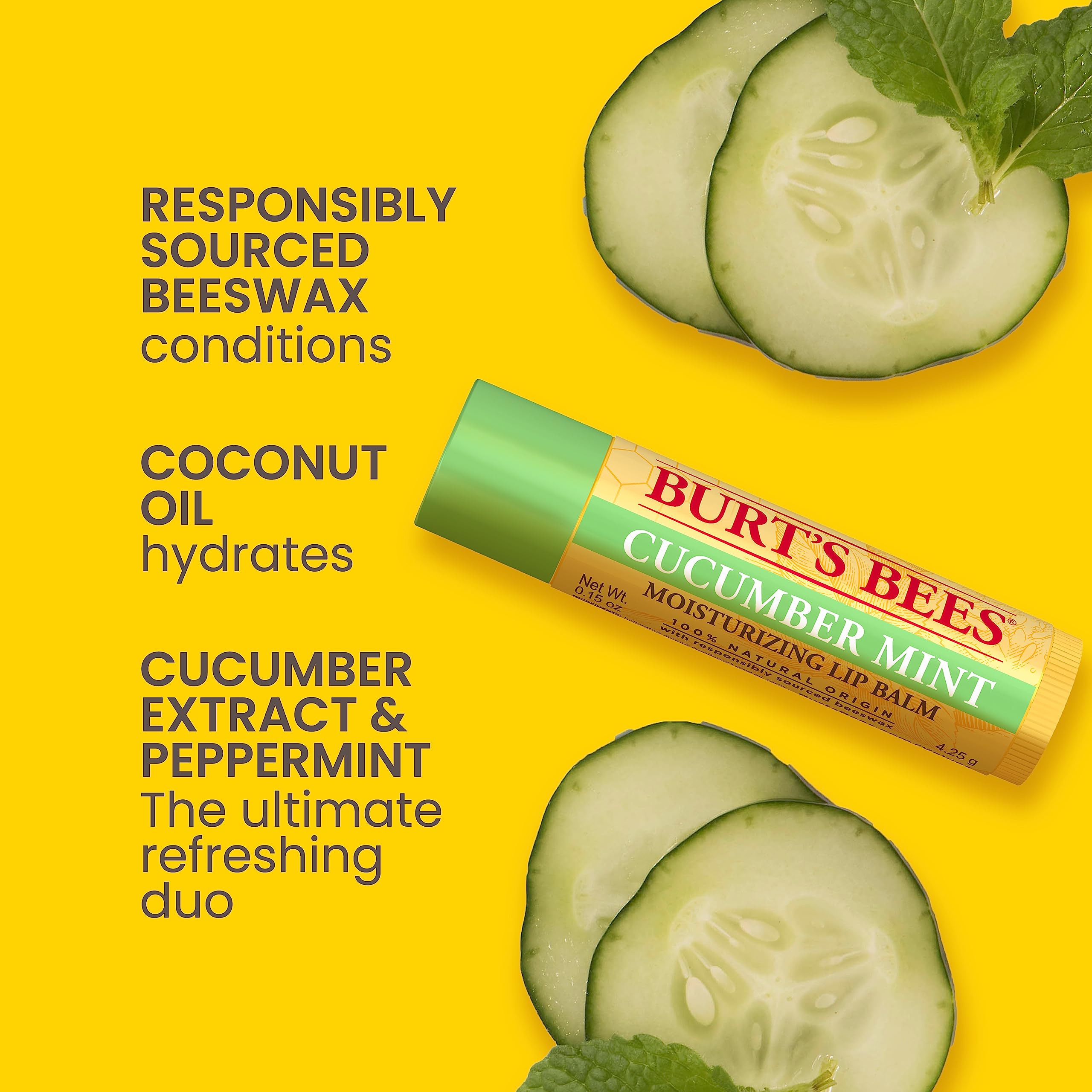 Burt's Bees Lip Balm Multipack, Lip Balm Set, Beeswax, Strawberry, Coconut & Pear, Vanilla Bean, Best of Burt's, 4x4.25g Halalzen