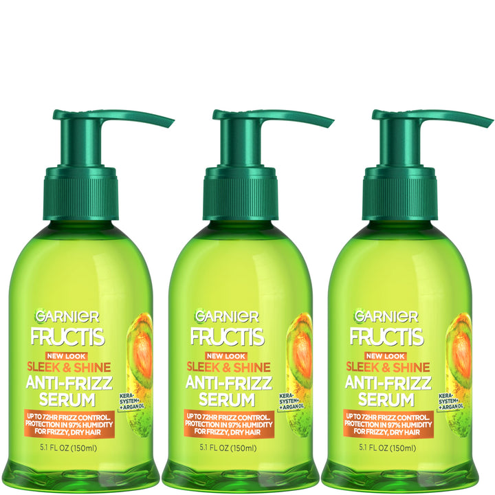 Garnier Fructis Sleek & Shine Anti-Frizz Serum for Frizzy, Dry Hair, Argan Oil, 5.1 Fl Oz, 1 Count (Packaging May Vary) Halalzen