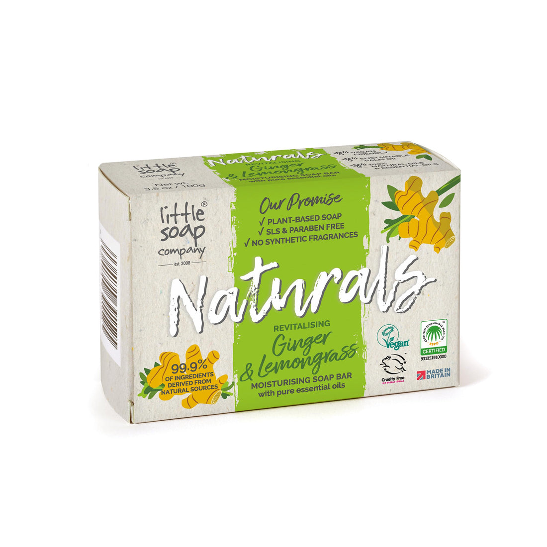 Little Soap Company Natural Range - Citrus & Lavender Soap Bar 100g | Vegan, Cruelty Free & Eco Friendly Body, Face & Hand Soap | Free from SLS & Parabens | Antibacterial with Cleansing Essential Oils Halalzen