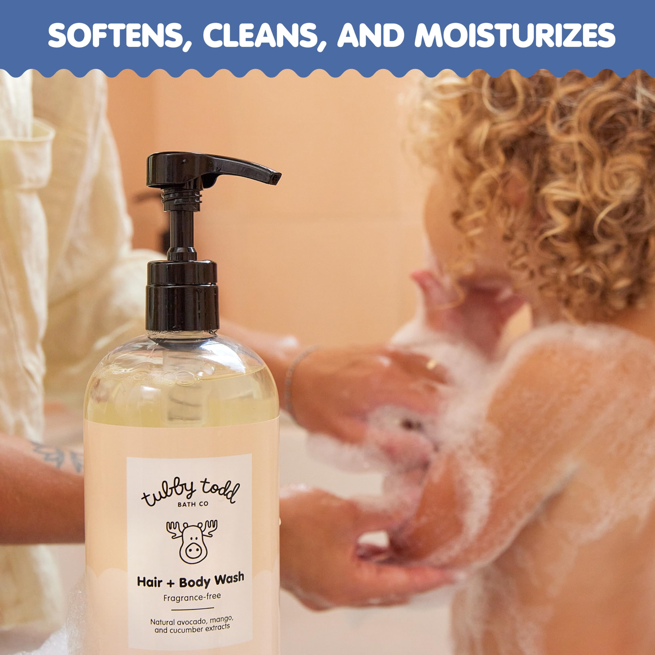 TUBBY TODD Hair + Body Wash - Baby Shampoo and Body Wash - Gentle, Natural Baby Wash for Newborns, Babies, and Toddlers - Non-Toxic and Hypoallergenic - Fragrance-Free, 2 Pack, 8.5oz & 25oz Halalzen
