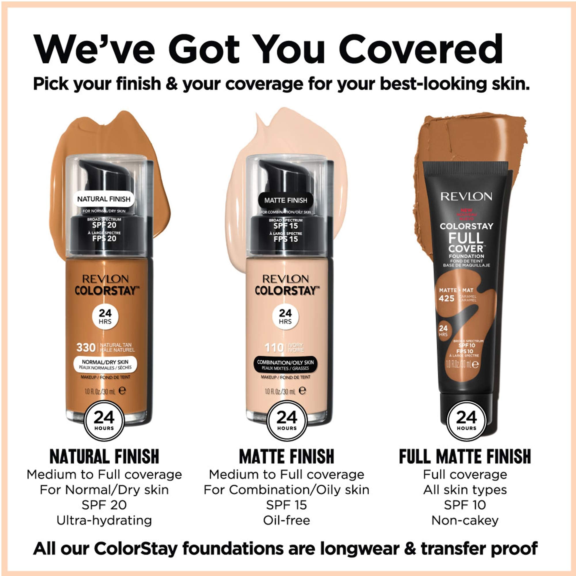 Revlon ColorStay Full Cover Longwear Matte Foundation, Heat & Sweat Resistant Lightweight Face Makeup, Buff (150), 30ml Halalzen