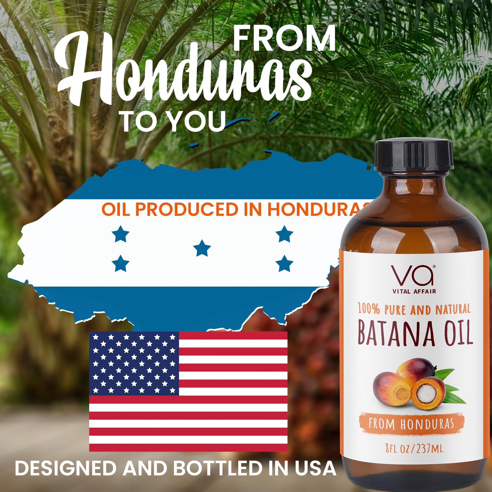 VITAL AFFAIR Blend Of Pure Rosemary Oil For Hair Growth With Castor, Batana, Jojoba Oil-Infused With Biotin & Vitamin E-Blend of Effective Hair Oils for Hair Growth-Strengthening Treatment 6 Fl Oz Halalzen