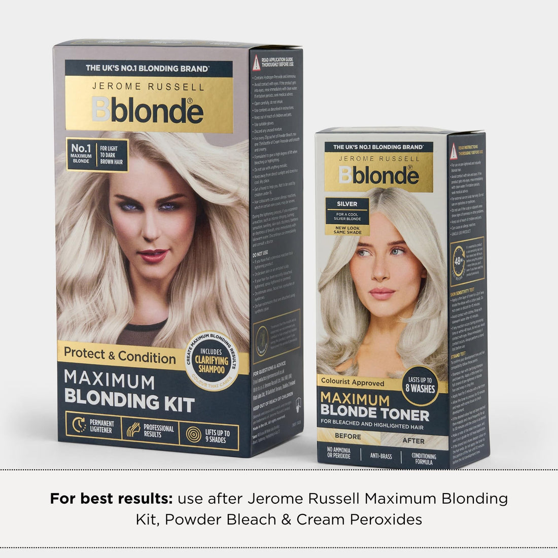 Jerome Russell Bblonde SILVER Hair Toner | Non-Permanent Violet Toner | Neutralises Yellow & Brassy Tones | Salon-Quality Cool Blonde Results | Vegan | 75ml