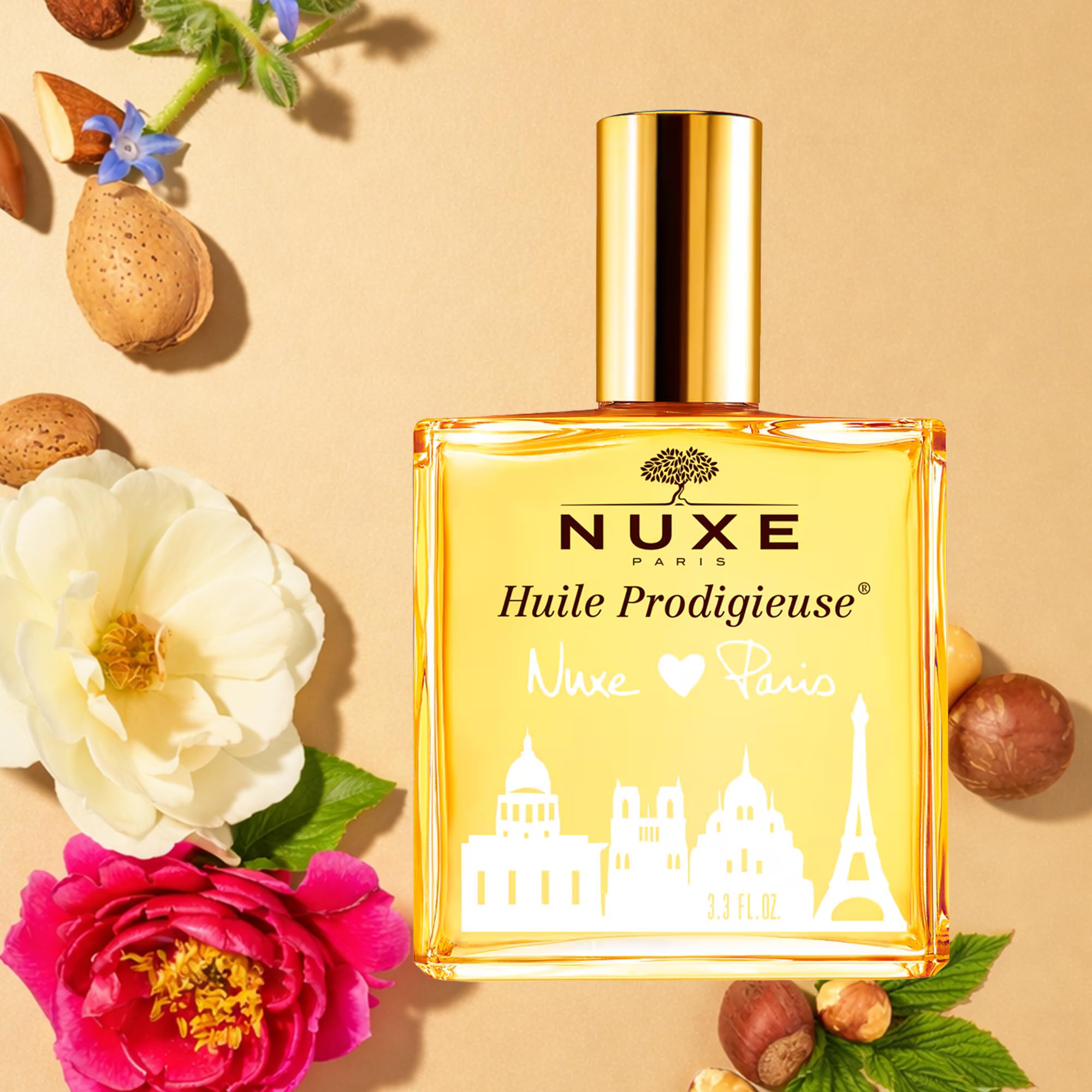 Nuxe Huile Prodigieuse Multi-Purpose Dry Oil for Face, Body and Hair, Iconic Dry Oil, Nourishes, Repairs & Enhances Skin & Hair, Multi-Purpose Vegan Formula