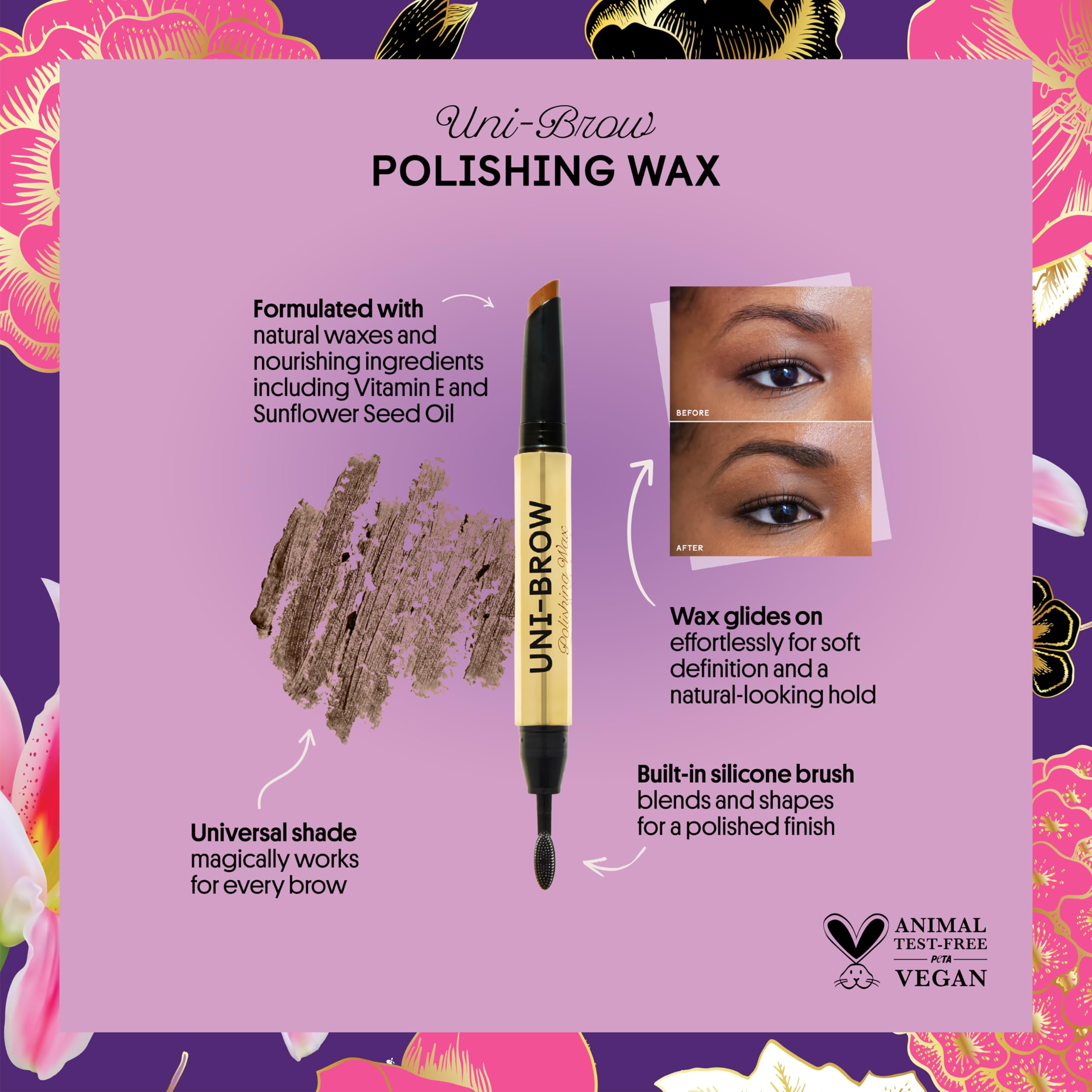 Winky Lux Uni-Brow Eyebrow Pencil, Dual-Ended with Spoolie, Waterproof Brow Definer with Ultra-Fine Tip, Universal Shade for Natural Looking Brows (Brown, Blonde, Taupe)