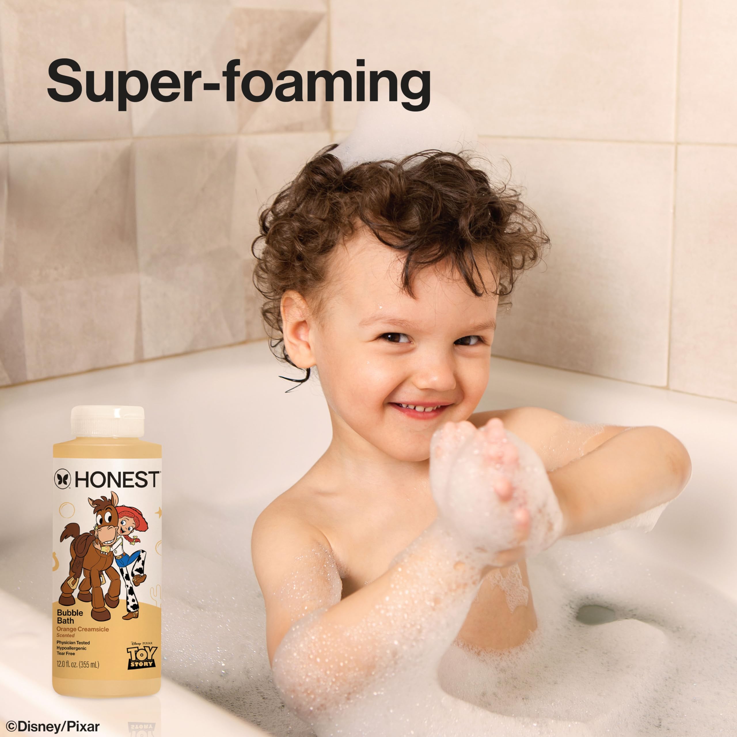 The Honest Company Foaming Bubble Bath & Baby Wash, Tear-Free, Hypoallergenic, Natural Formula, Lavender Calm Scent, 12 fl oz Halalzen
