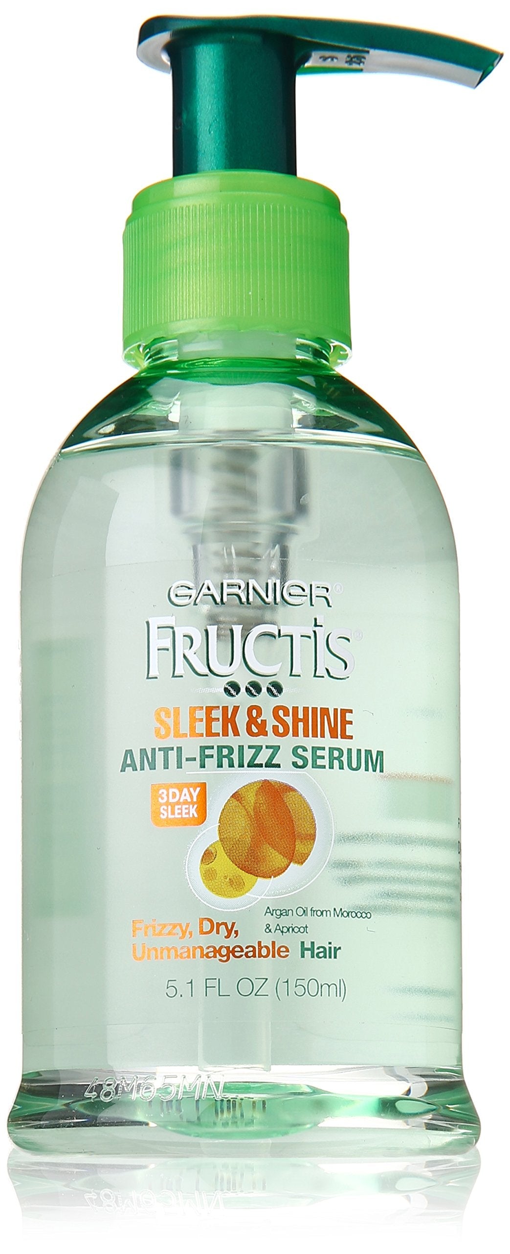 Garnier Fructis Sleek & Shine Anti-Frizz Serum for Frizzy, Dry Hair, Argan Oil, 5.1 Fl Oz, 1 Count (Packaging May Vary) Halalzen