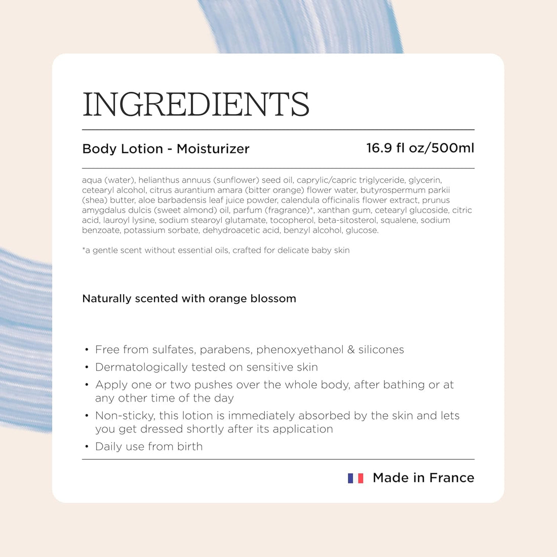MINOIS PARIS Baby Lotion for Newborn and Kids | Gentle Body Lotion with Aloe Vera, Shea Butter & Almond Oil | Hydrating Non Greasy Baby Moisturizer for Sensitive Skin | Made in France