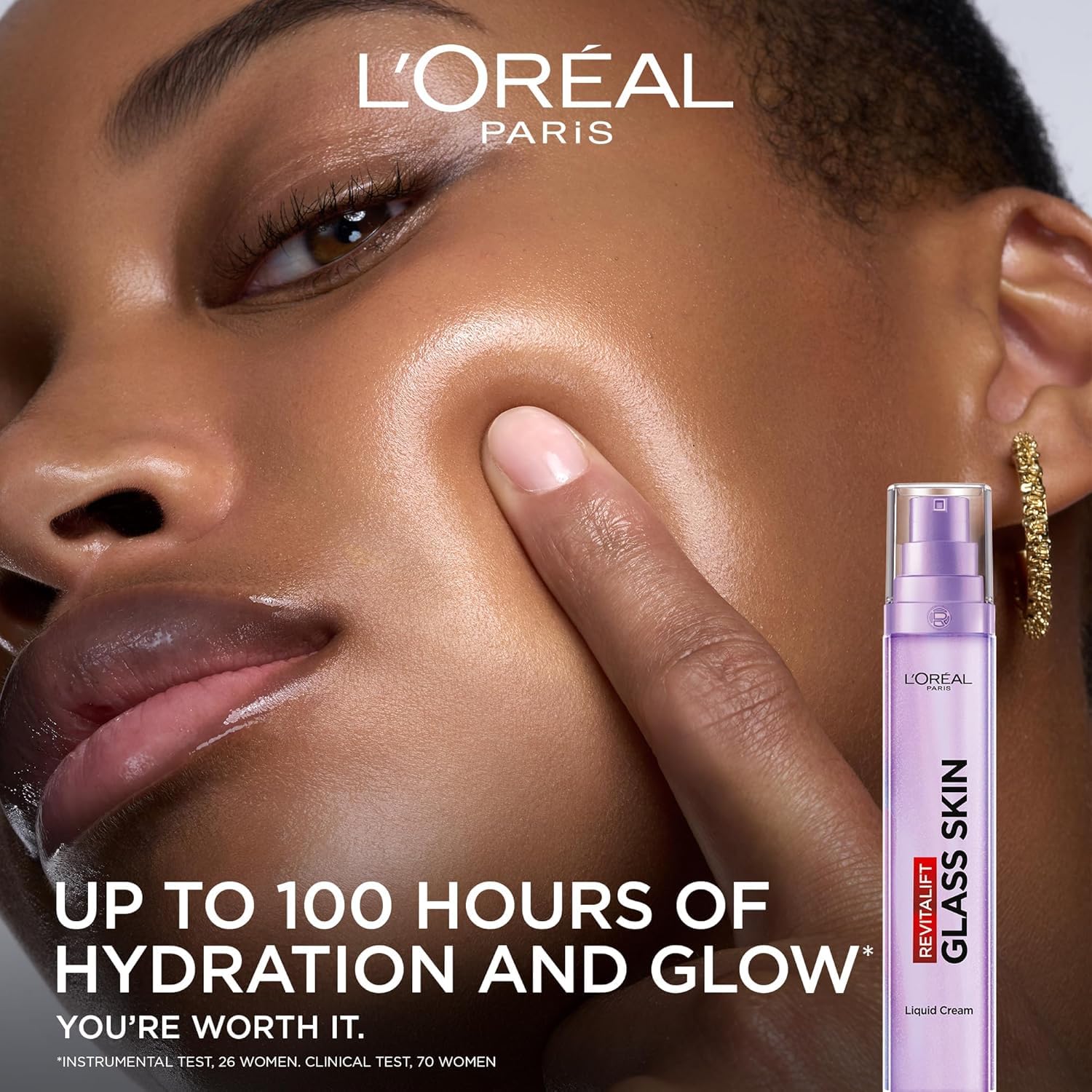 L'Oreal Paris Glass Skin Korean Face Mask 4 Pcs, Revitalift Filler Hydrogel Glow Mask, Korean Inspired Skincare, Visibly Transform Skin, Dewy, Plumped and Refreshed Look