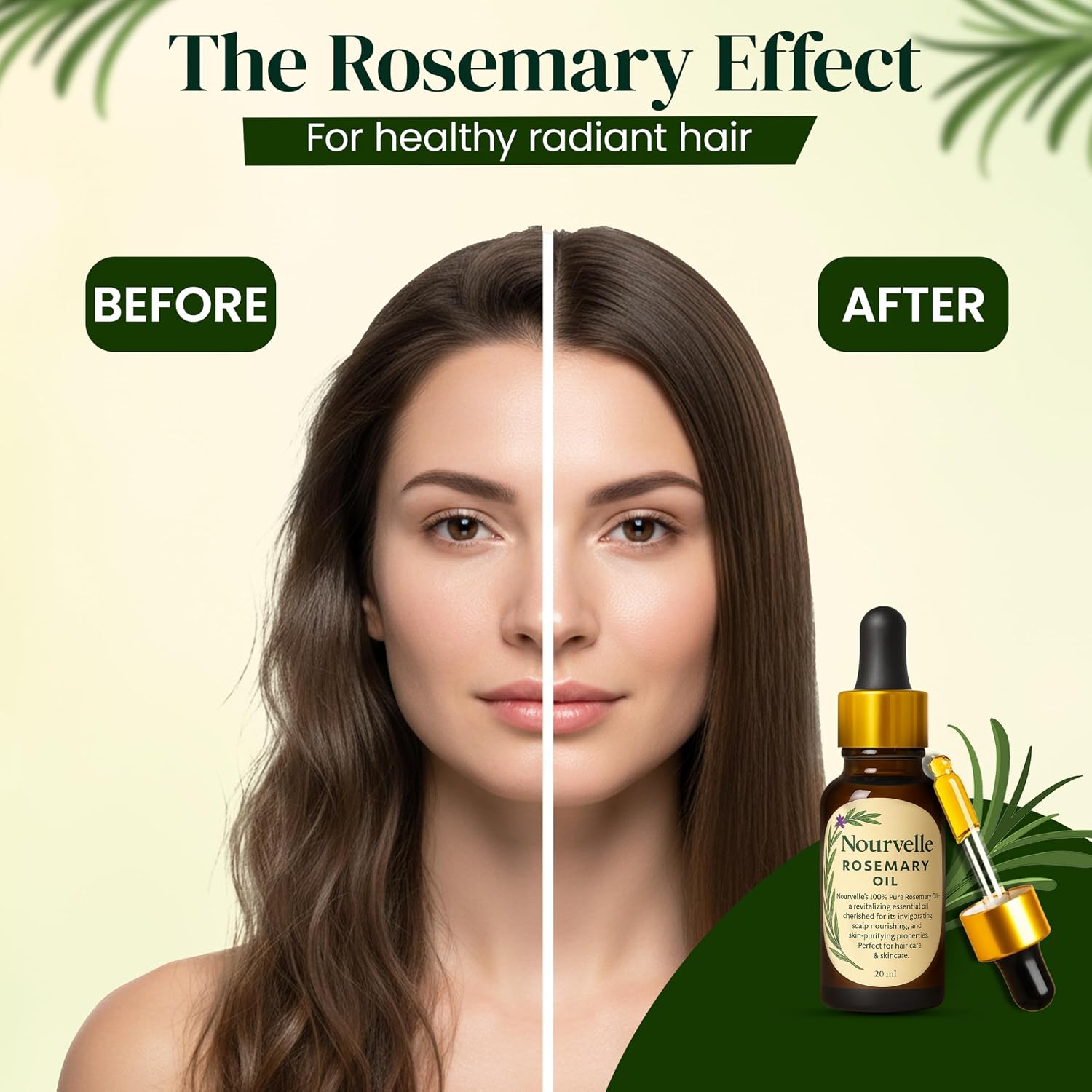 Pure Rosemary Essential Oil for Hair Growth & Scalp Health -100% Natural Undiluted Oil for Hair Loss, Skin Care & Aromatherapy - 20ml