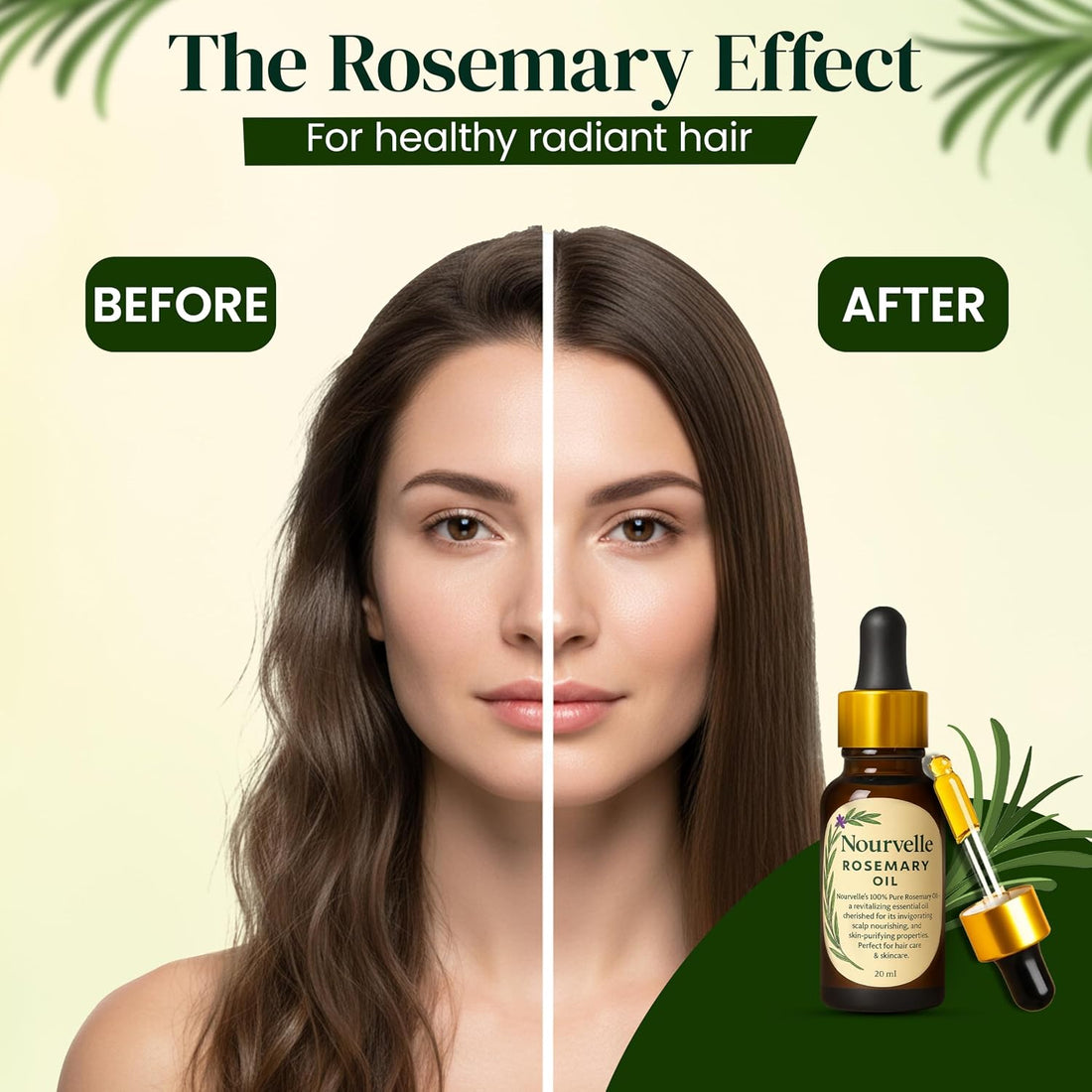 Pure Rosemary Essential Oil for Hair Growth & Scalp Health -100% Natural Undiluted Oil for Hair Loss, Skin Care & Aromatherapy - 20ml