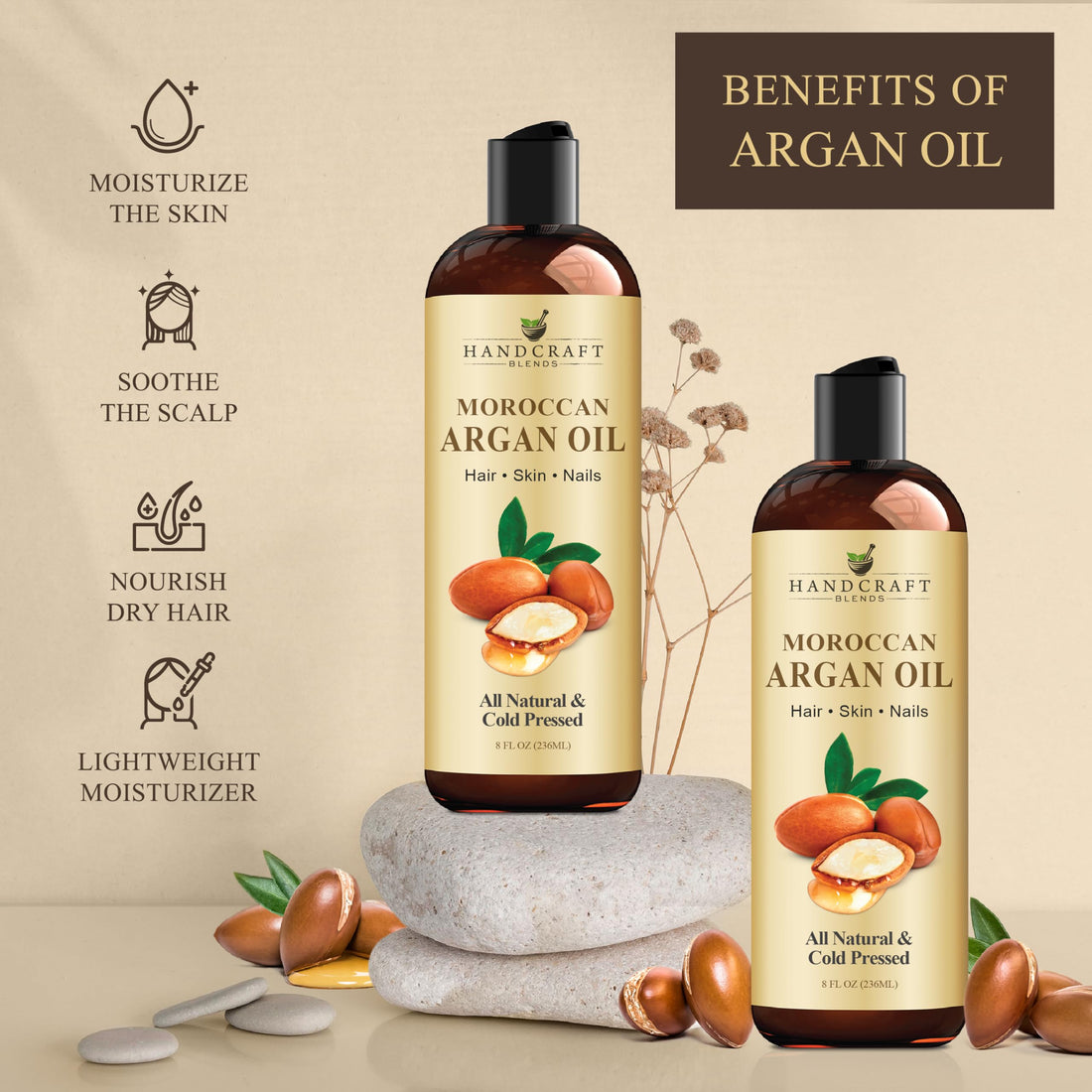 Handcraft Blends Castor Oil with Rosemary and Peppermint Oil 118 ml | 100% Pure and Natural | Premium Grade Carrier Oil | Hair, Eyelashes and Eyebrows | Hair and Body