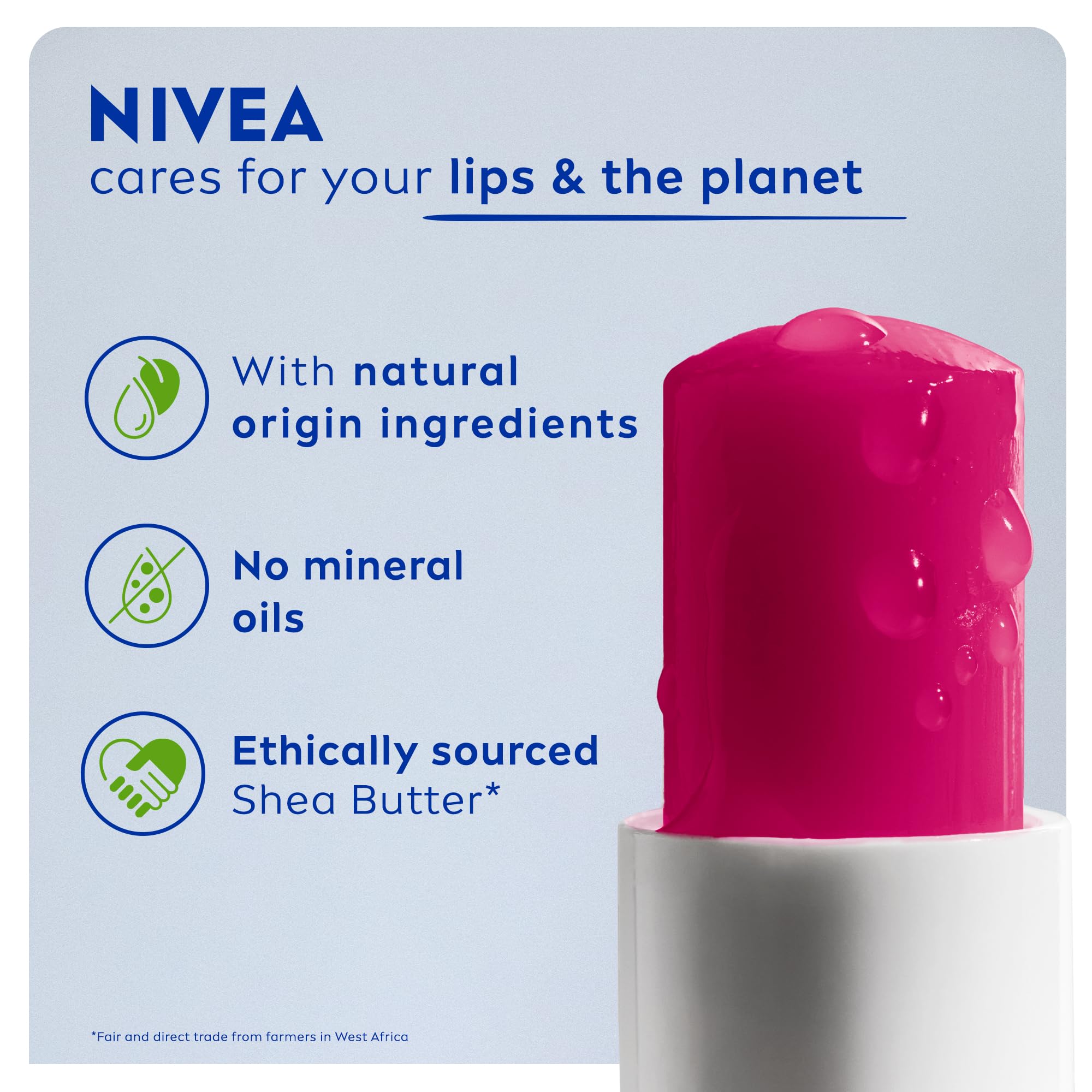 NIVEA Cherry Shine Lip Balm (4.8g), Flavoured Lip Balm with Shea Butter, Natural Oils and Vitamins, Provides 24h Moisture and a Soft Red Shine, Vegan Lip Care Formula Halalzen