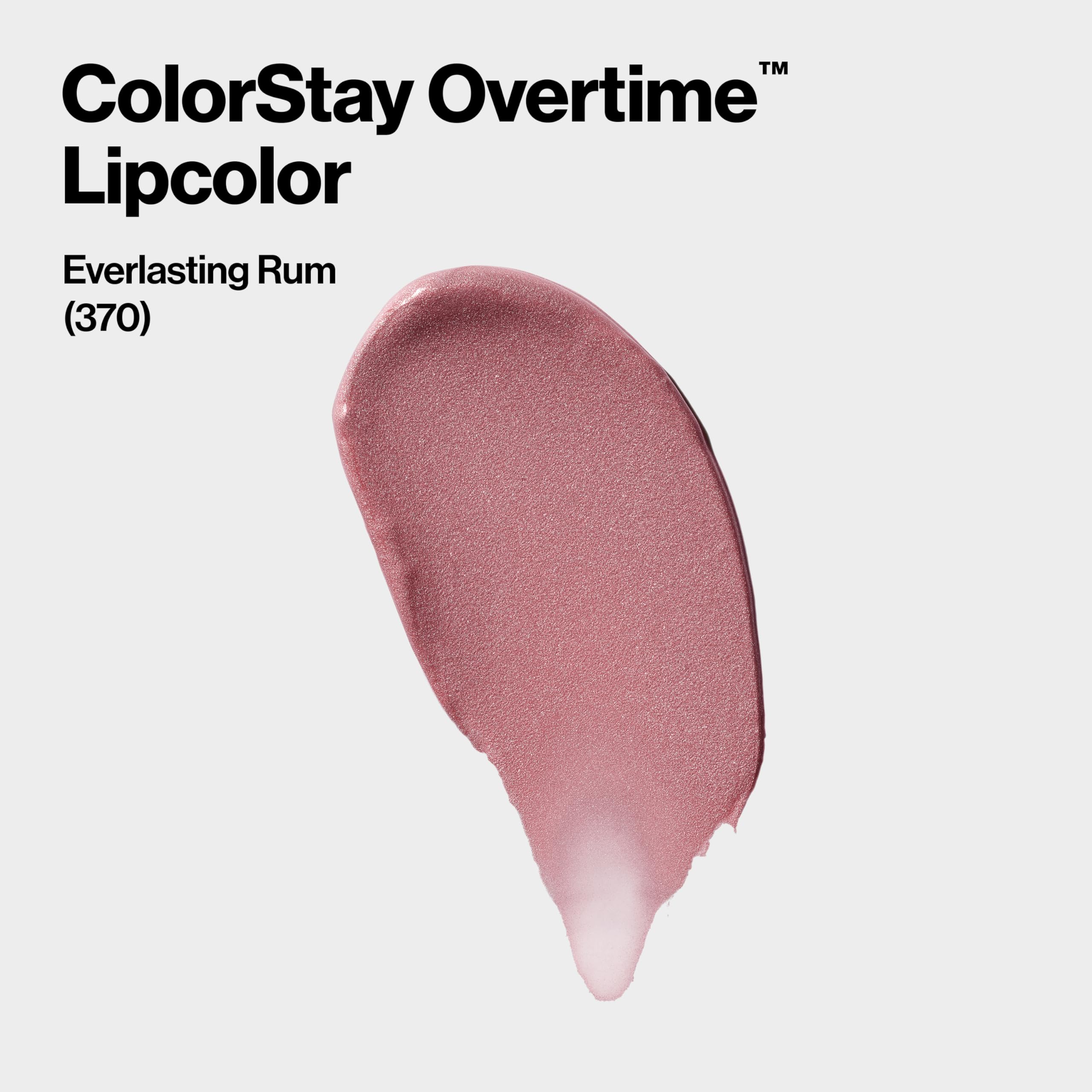 Revlon Liquid Lipstick with Clear Lip Gloss, ColorStay Overtime Lipcolor, Dual Ended with Vitamin E, 370 Everlasting Rum, 0.07 Fl Oz