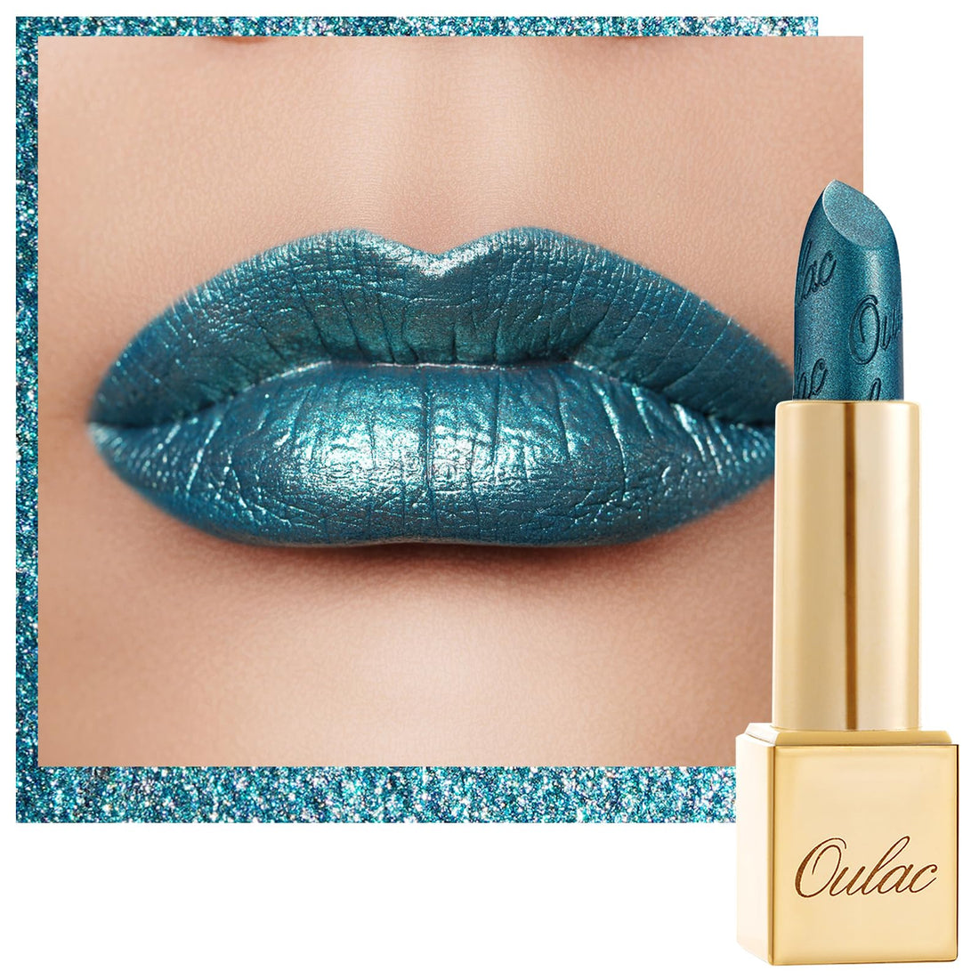 OULAC Metallic Shine Glitter Lipstick, Pink High Impact Lipcolor, Lightweight Soft and Ultra Hydrating, Long Lasting, Vegan & Cruelty-Free, Full-Coverage Lip Color 4.3 g/0.15 HIP & HIPPIE(11) Halalzen