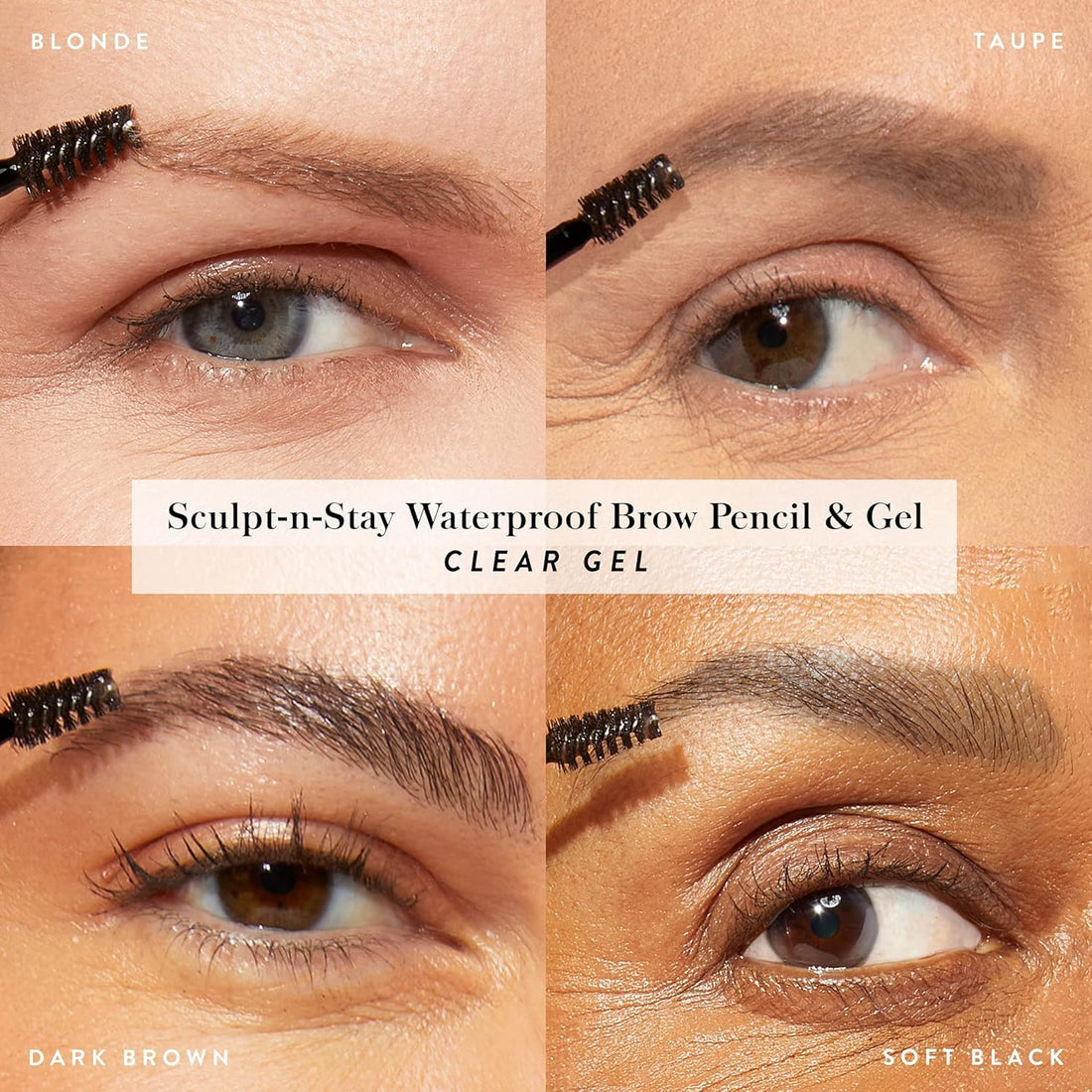 LAURA GELLER NEW YORK Sculpt-n-Stay 2-in-1 Waterproof Eyebrow Pencil & Brow Gel – Taupe – Fills Sparse Brows, Defines & Sets – Smudge-Proof, Long-Lasting, Natural Finish
