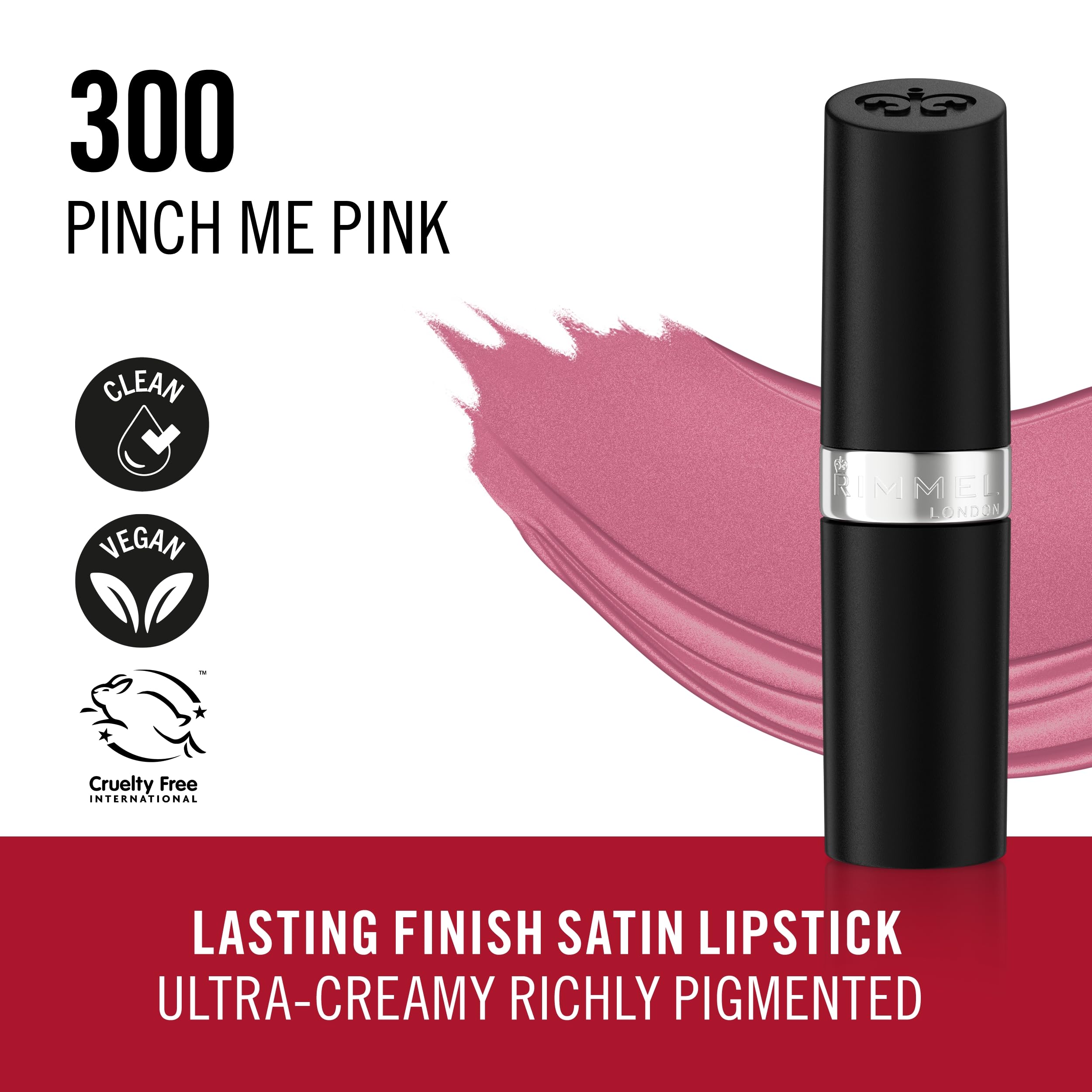 Rimmel Lasting Finish Lipstick 206 Pink-Key-Promise, Creamy Satin Finish, Long Lasting 8 HR Wear, Comfortable Formula, Rich Pigment Halalzen