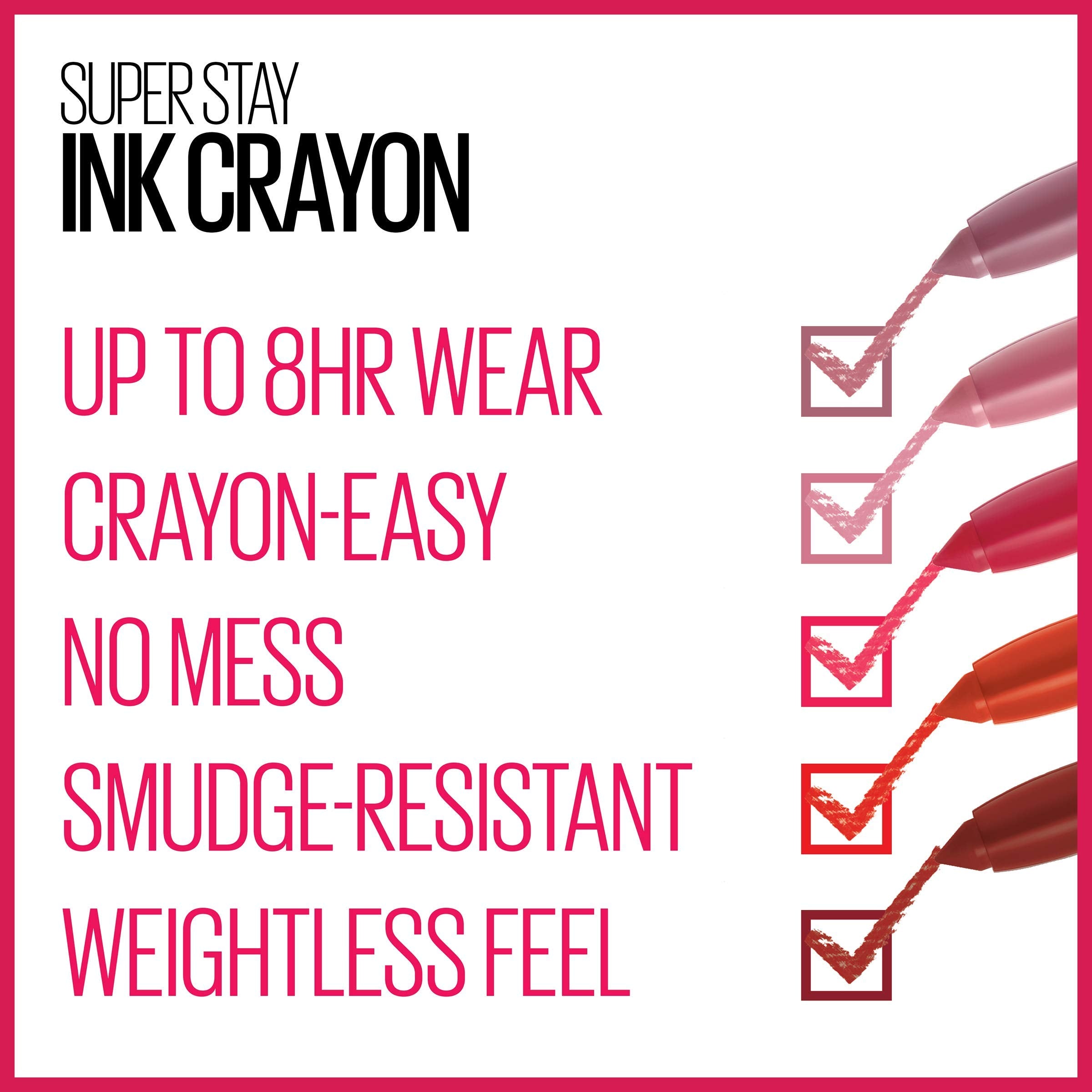 Maybelline Super Stay Ink Crayon Matte Longwear Lipstick Makeup, 150 Chase Dreams, 0.04 oz