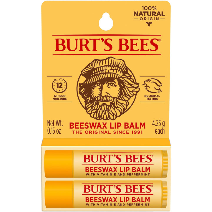 Burt's Bees Lip Balm Multipack, Chapstick Lip Balms With Beeswax And Vitamin E, Duo Value Pack, 2x4.25g