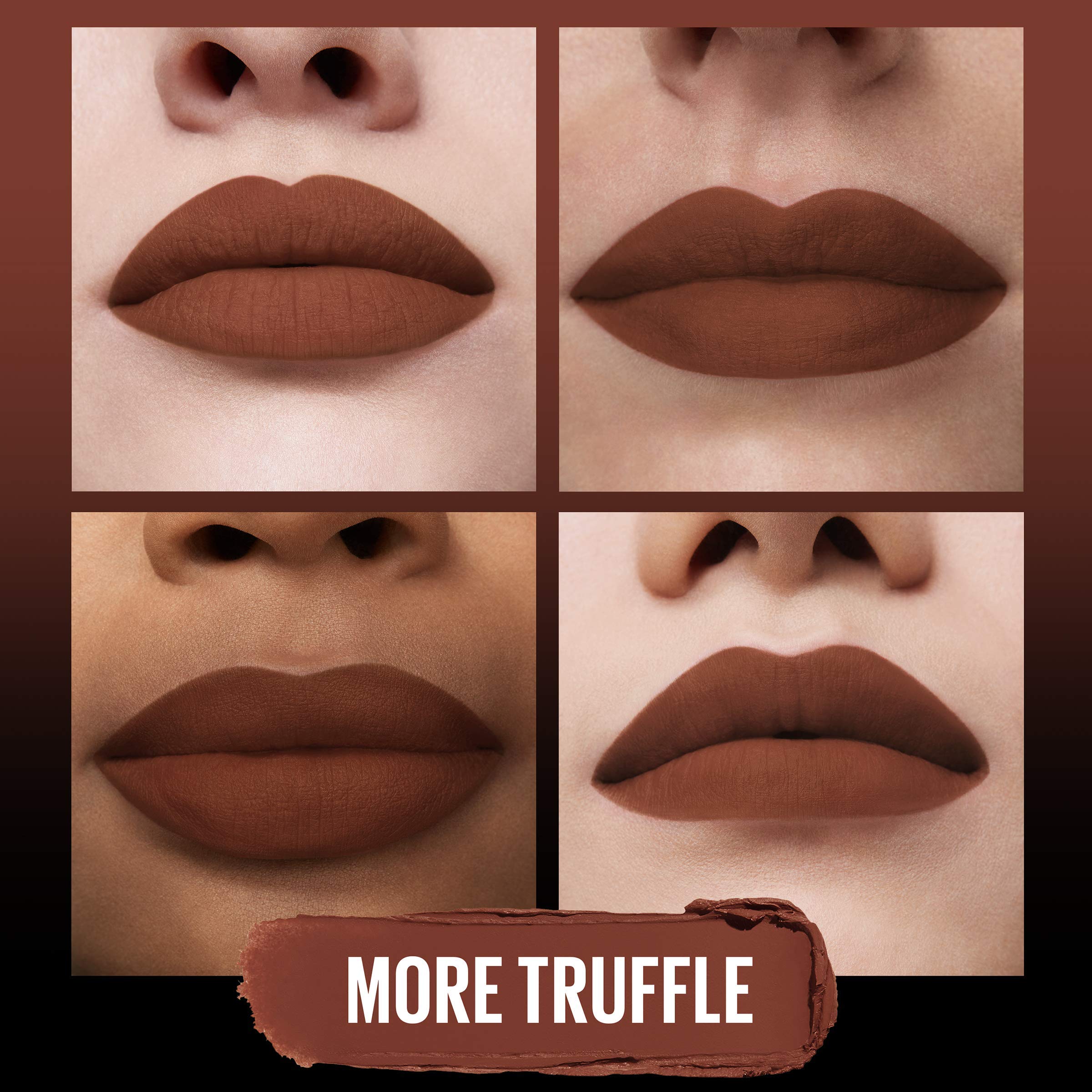 Maybelline Color Sensational Ultimatte Matter Lippenstift, nicht austrocknend, intensive Farbpigmente, More Truffle, Kakaobraun, 1 Stück