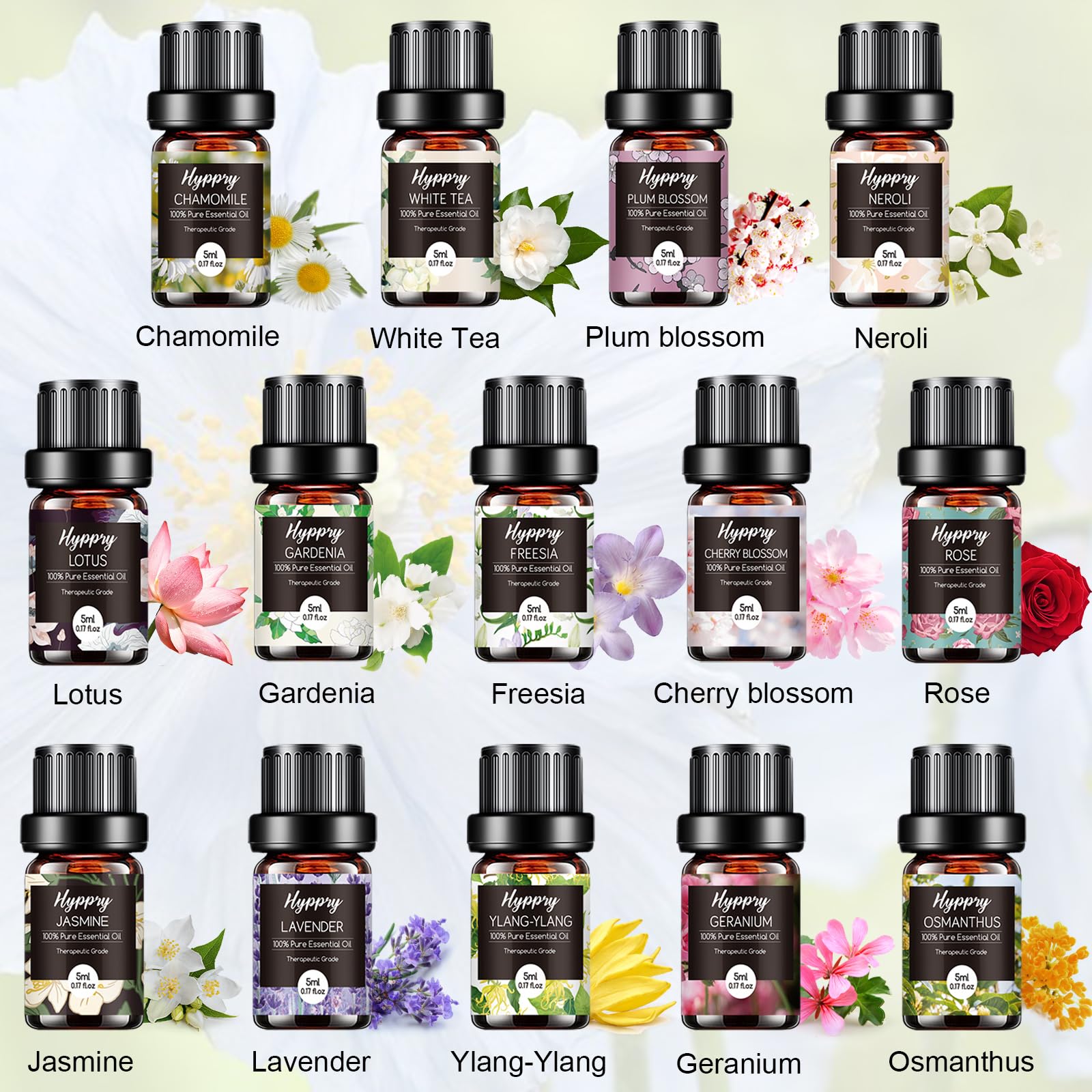 Essential Oils Set, Pure Natural Essential Oils for Diffuser for Home, Aromatherapy, Candle & Soap Making, Cleaning, Relaxing - Lavender, Tea Tree, Eucalyptus, Lemon, Cinnamon, Jasmine