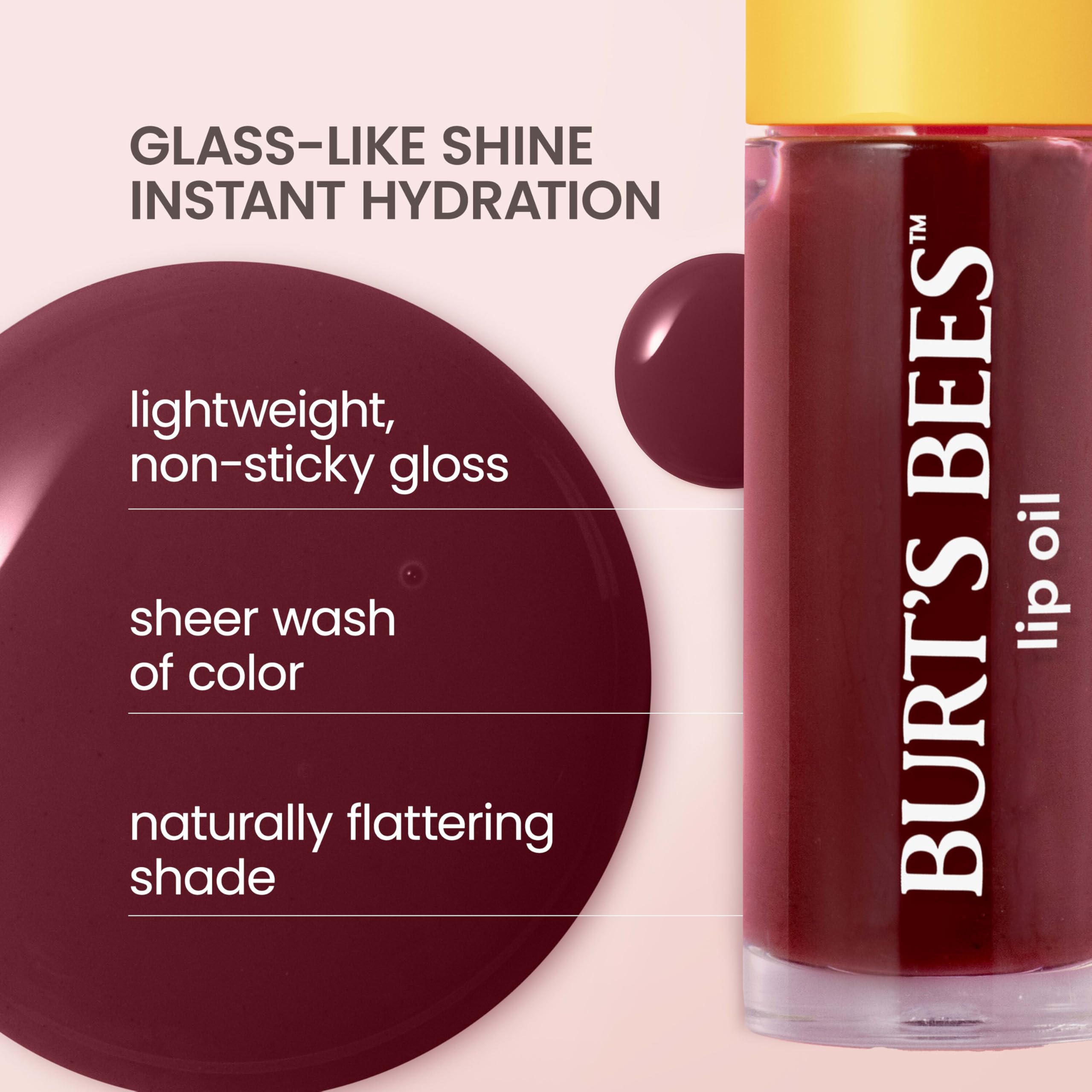 Burt's Bees Lip Oil Clear Day, Instant Hydration, Nourishes and Softens Lips, Tint Free, High Shine Finish, Responsibly Sourced Jojoba Oil, Non Sticky, Wand Applicator, 0.15 Ounce Halalzen