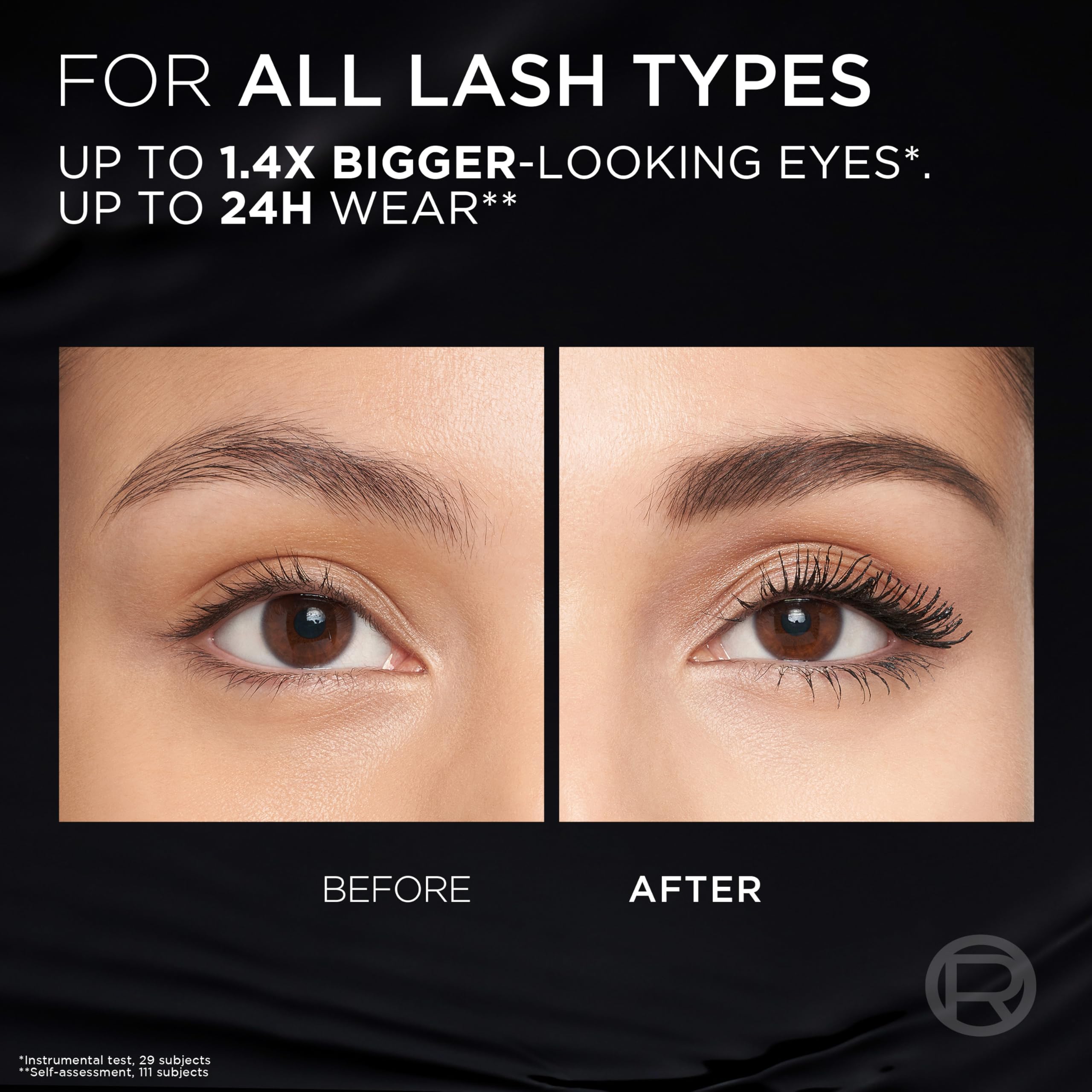 L'Oreal Paris Volumising Mascara, For Intense Volume and a Fanned Out Effect, 1.4x Bigger Looking Eyes, Clump-free Formula, Suitable for Sensitive Eyes, Volume Million Lashes Panorama Halalzen