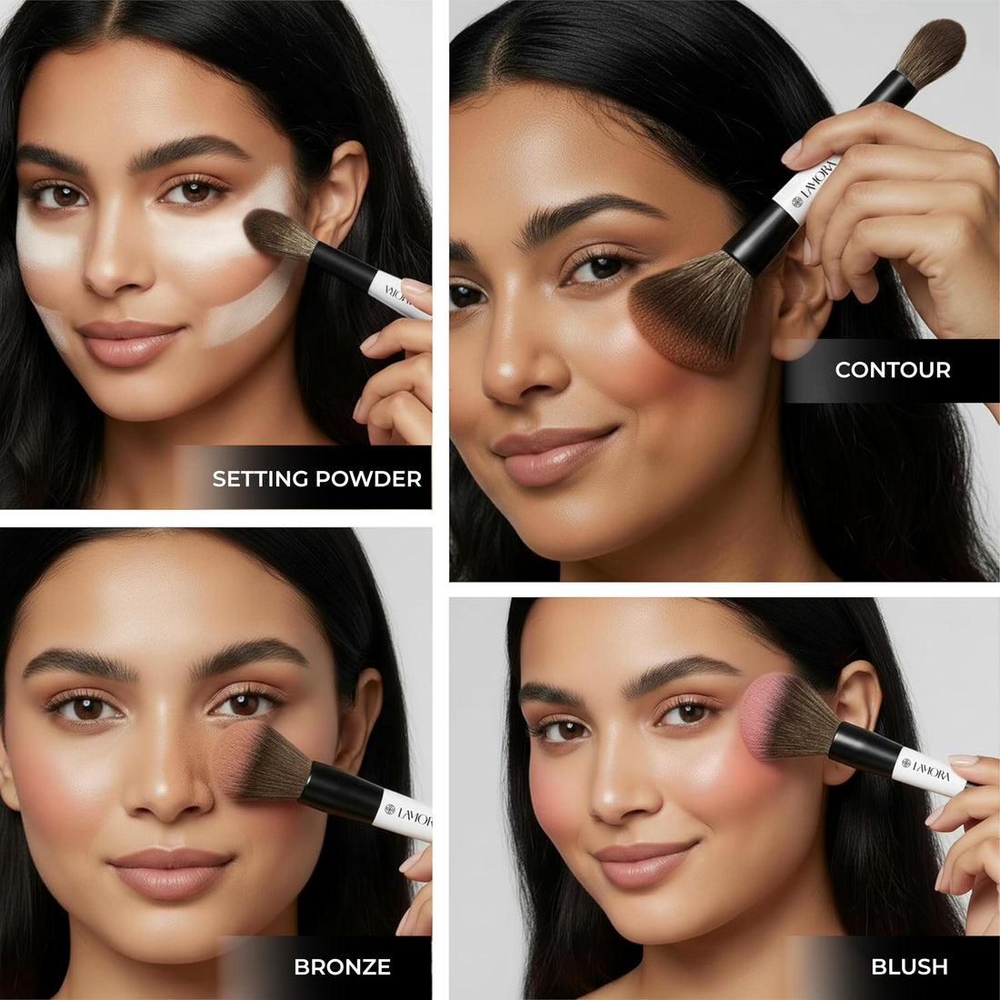 LAMORA Concealer Makeup Brush Under Eye - Angled Flat Top Kabuki Nose Contour Brush - Ideal for Concealing Blending Setting Buffing with Powder Liquid Cream Cosmetic - Small Makeup Foundation Brush Halalzen