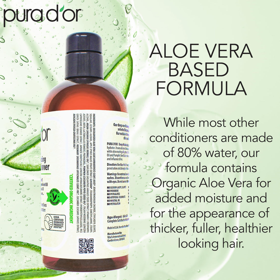 PURA D'OR Anti-Thinning Biotin Shampoo and Conditioner Natural Earthy Scent, CLINICALLY TESTED Effective Results, Herbal Blend Thickening Products For Women & Men, Original Gold Label Set, 16oz x2 | Deep Moisturizing, Conditioner, CLINICALLY TESTED, Effec Halalzen