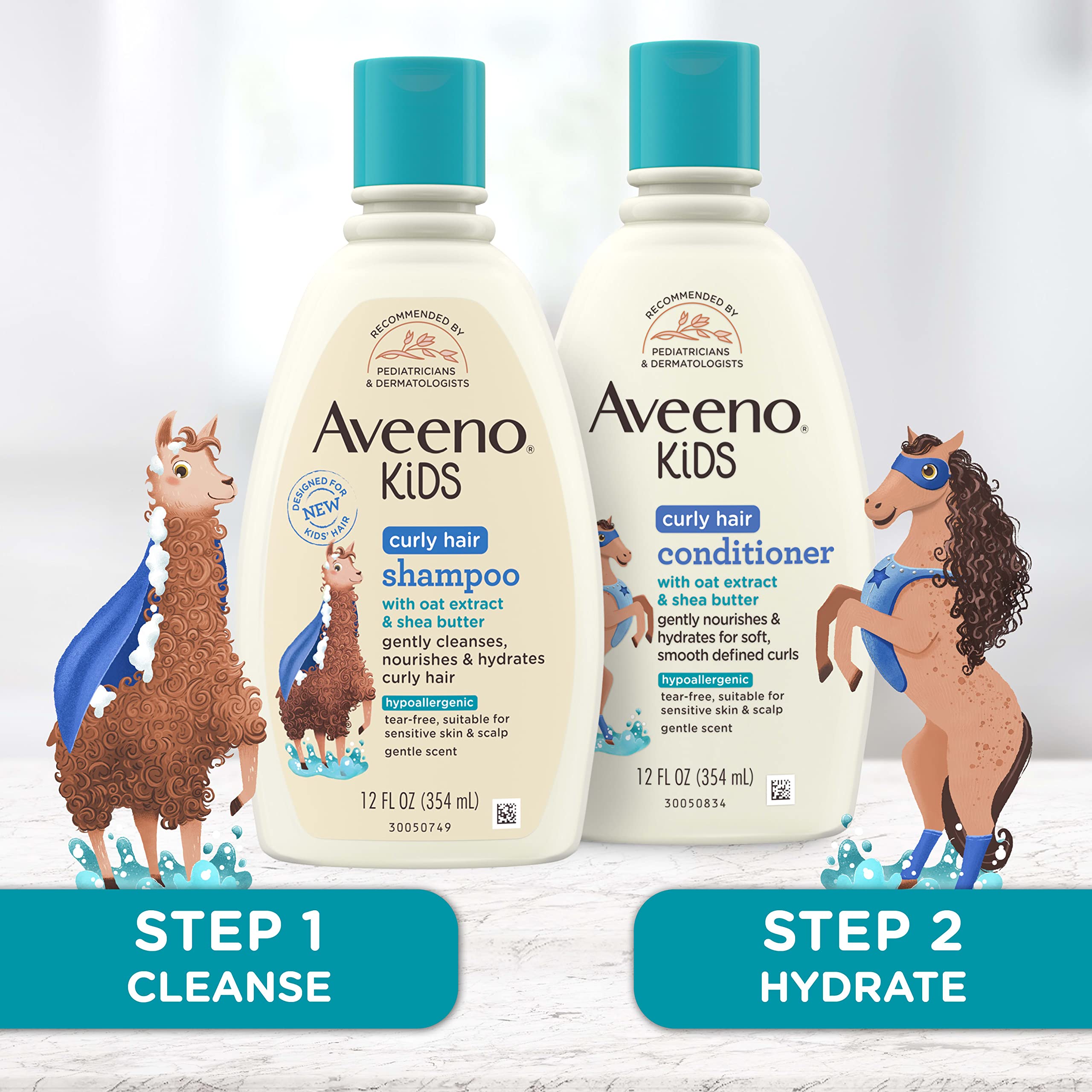 Aveeno Kids Coily Hair Conditioner with Oat Extract & Coconut Oil, Coily Hair Conditioner for Toddlers Detangles & Moisturizes Coils for Healthy-Looking Hair, Hypoallergenic, 12 fl. oz Halalzen