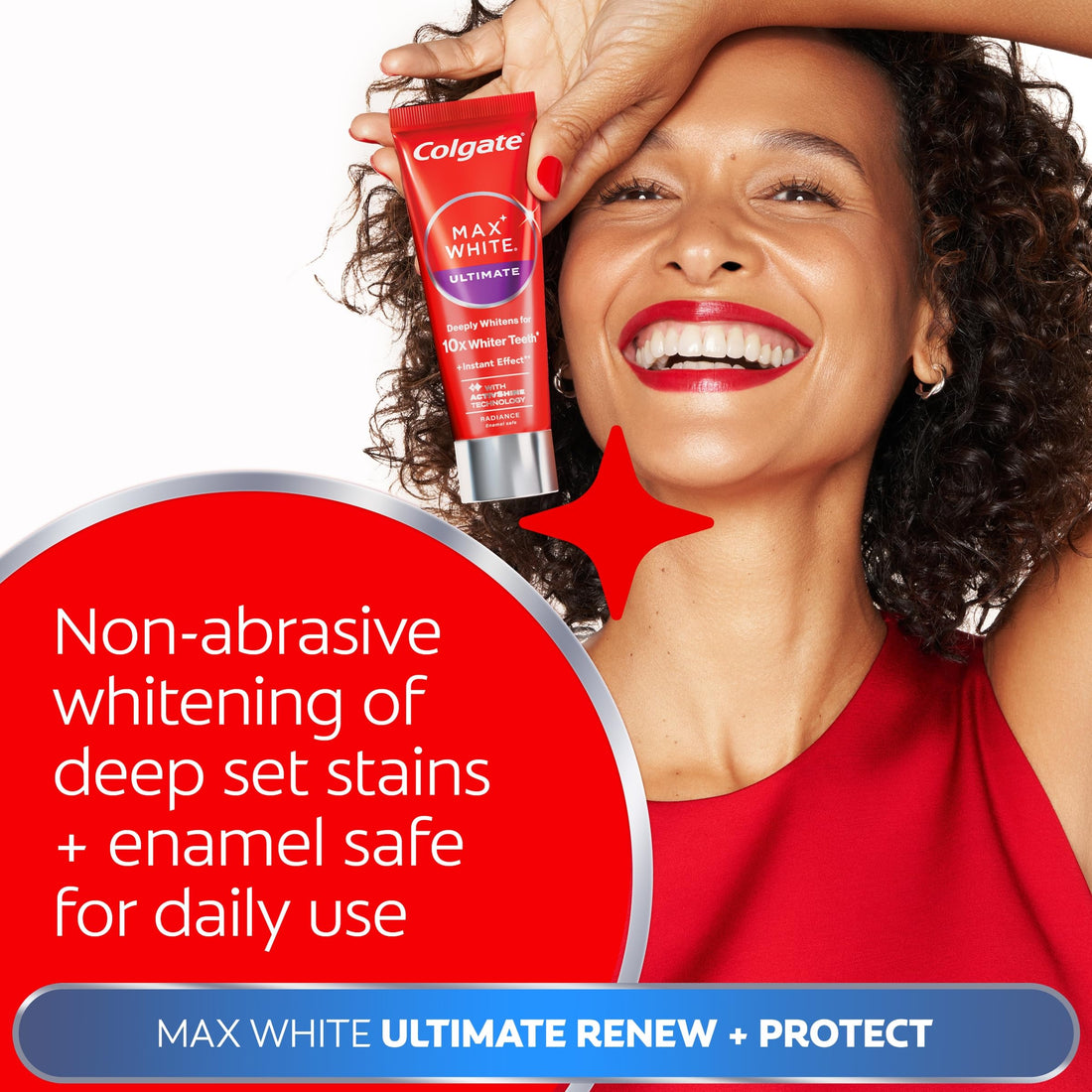 Colgate Max White Ultimate Radiance Whitening Toothpaste 75ml - 10X Whiter Teeth* - Instant Teeth Whitening Toothpaste^ - Deeply* Whitens - Helps Prevent Future Stains - Enamel Safe for Daily Use