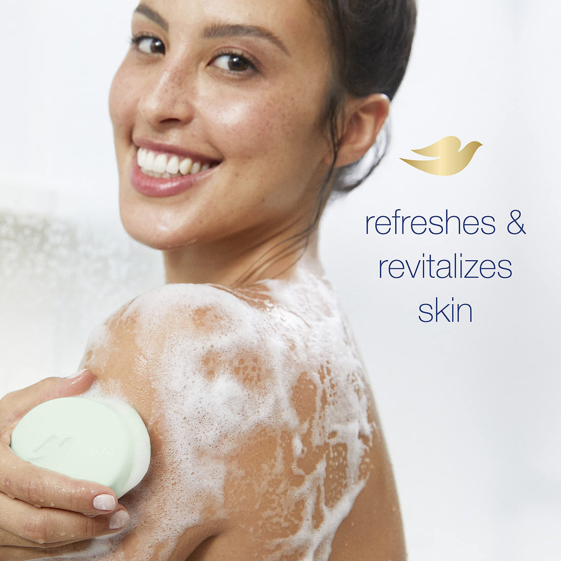 Dove Beauty Bar Soap Cool Moisture Cucumber & Green Tea Scent, 6 Bars for Refreshed Skin, Leaves Skin Refreshed 3.75 oz