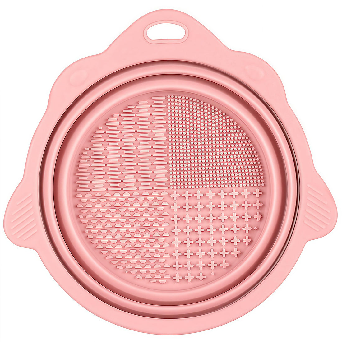 Foldable Silicone Makeup Brush Cleaner Mat Pad Bowl Makeup Kits Cleaning Tool for Makeup Brushes Sponges Powder Puffs(Beige) Halalzen